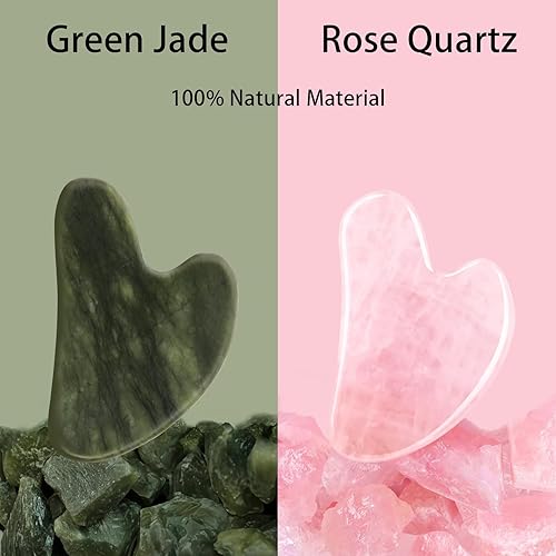 Miniatura 3 de Contrybox Gua Sha Herramientas faciales paquete de 2, herramienta de guasha para cara y ojos, piedra Gua Sha para reducir la hinchazón y esculpir la