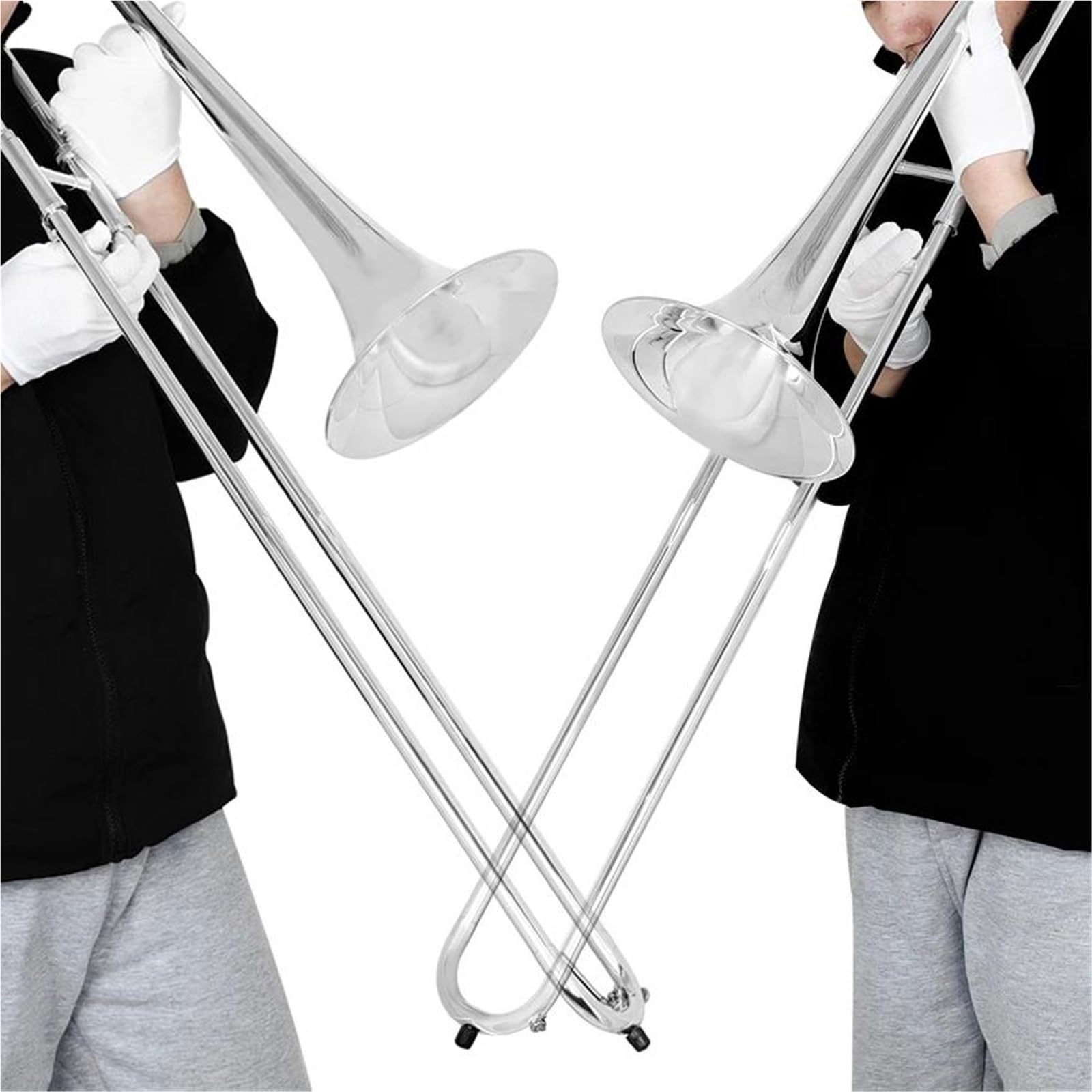 Trombón Trombón De Varas Alto En Si Bemol Profesional Instrumento Chapado En Latón En Si Bemol Con Kit De Guantes(Trombone set)