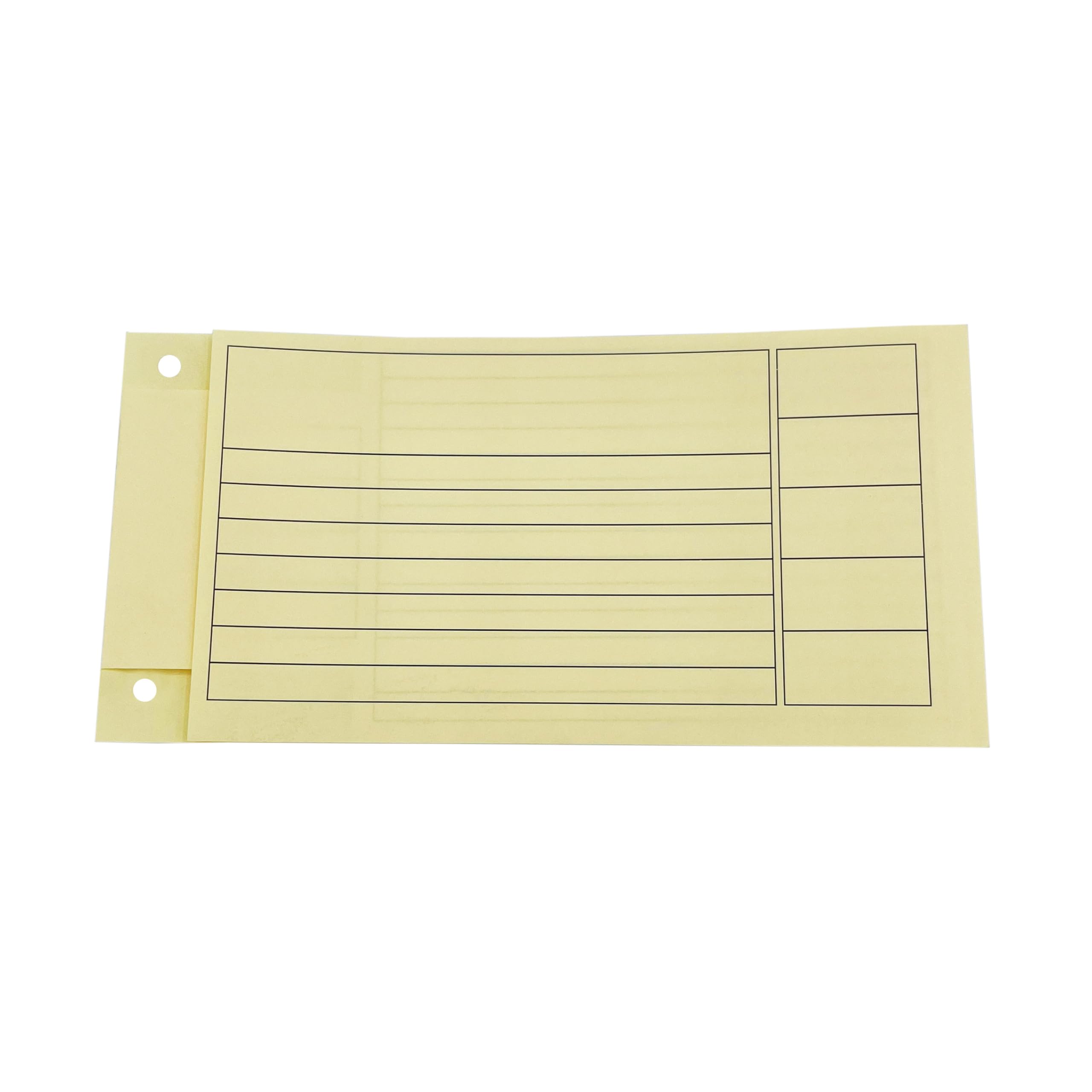 Ordnerbanderolen 250 Stück, Gelb | Farbig (Gelb, Grün, Blau, Rot), 90 g/m² Buchungspapier, 2-Loch Abheftung, 61,3 × 10,5 cm offen