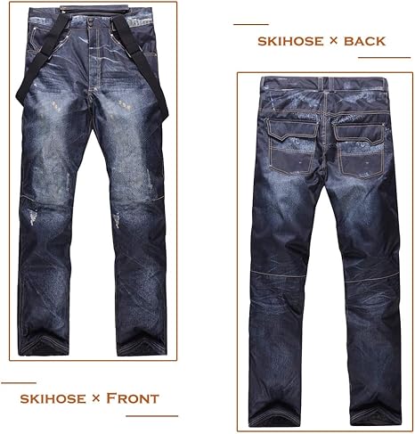 Pantaloni Da Sci SHUIBIAN - Uomo, Impermeabili, Traspiranti, Con Bretelle, Per Outdoor Invernale - Foto 4
