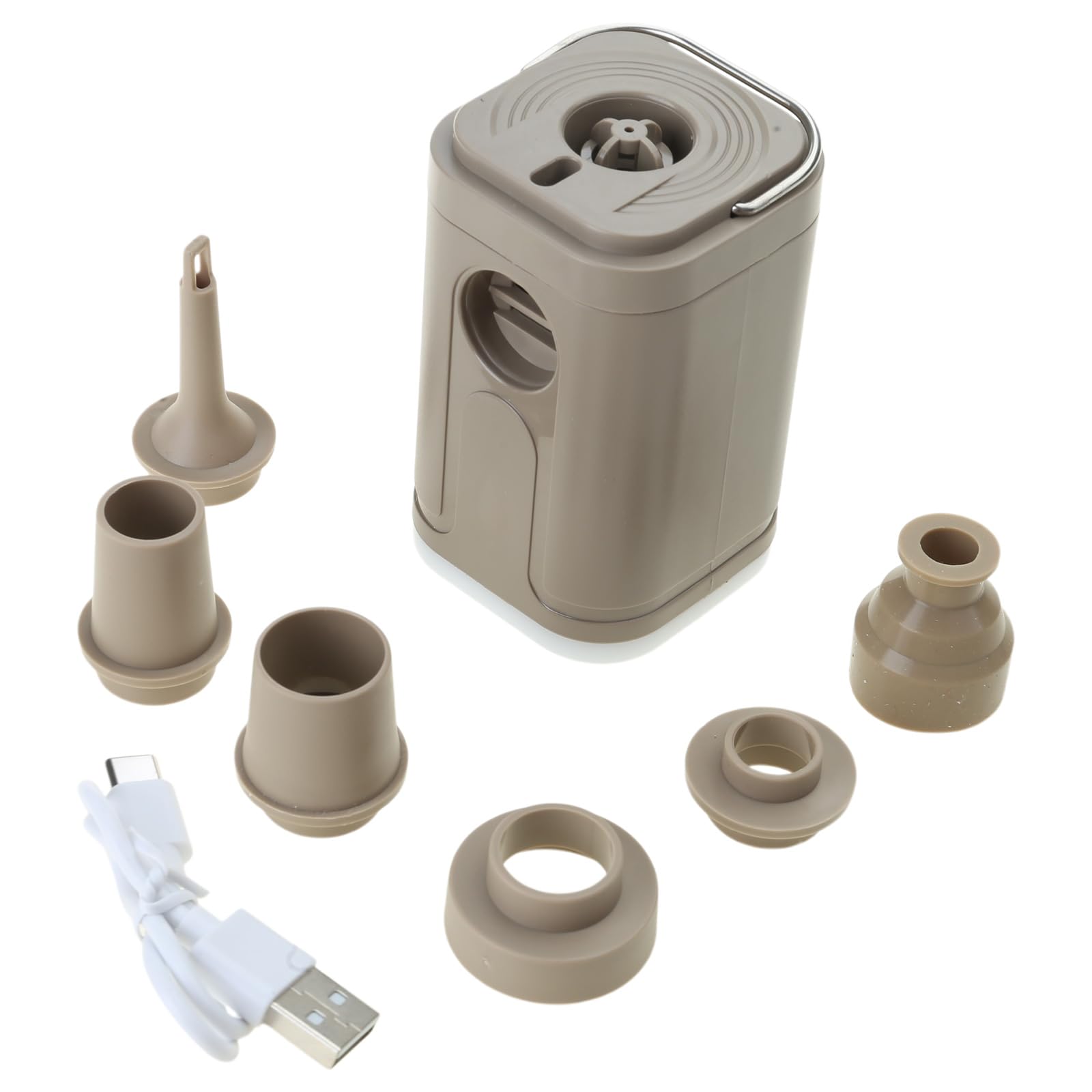 Portable Electric Air Pumps with Rechargeable Camping Light Outdoor Mattress Pumps Quick Fill Inflator and Deflator