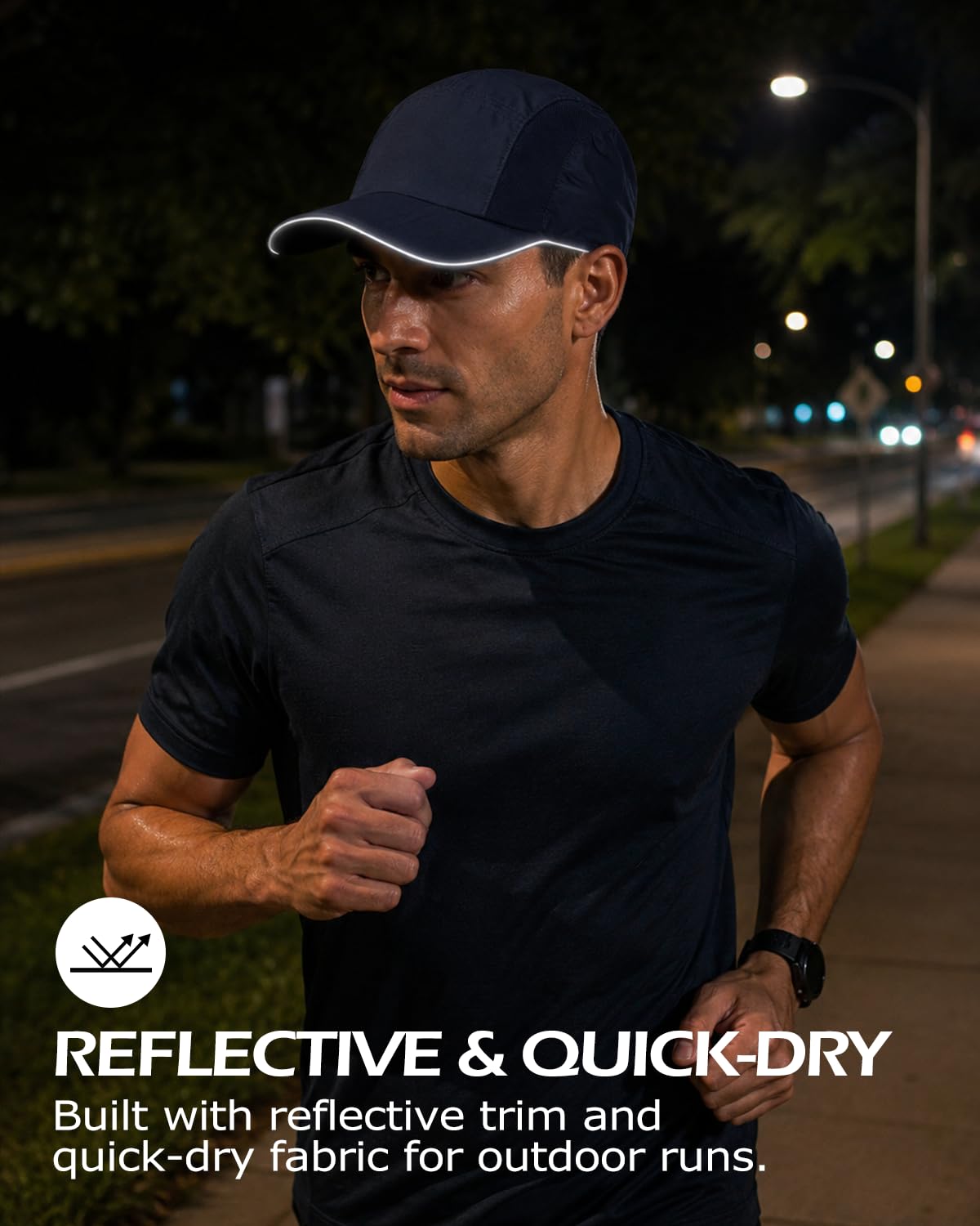 Feng Shui， Gorras para Correr XL/XXL, Gorra de béisbol de Cabeza Grande, Gorra Plegable para el Sol con Reflectante de Secado rápido, Ligera para Deportes al Aire Libre