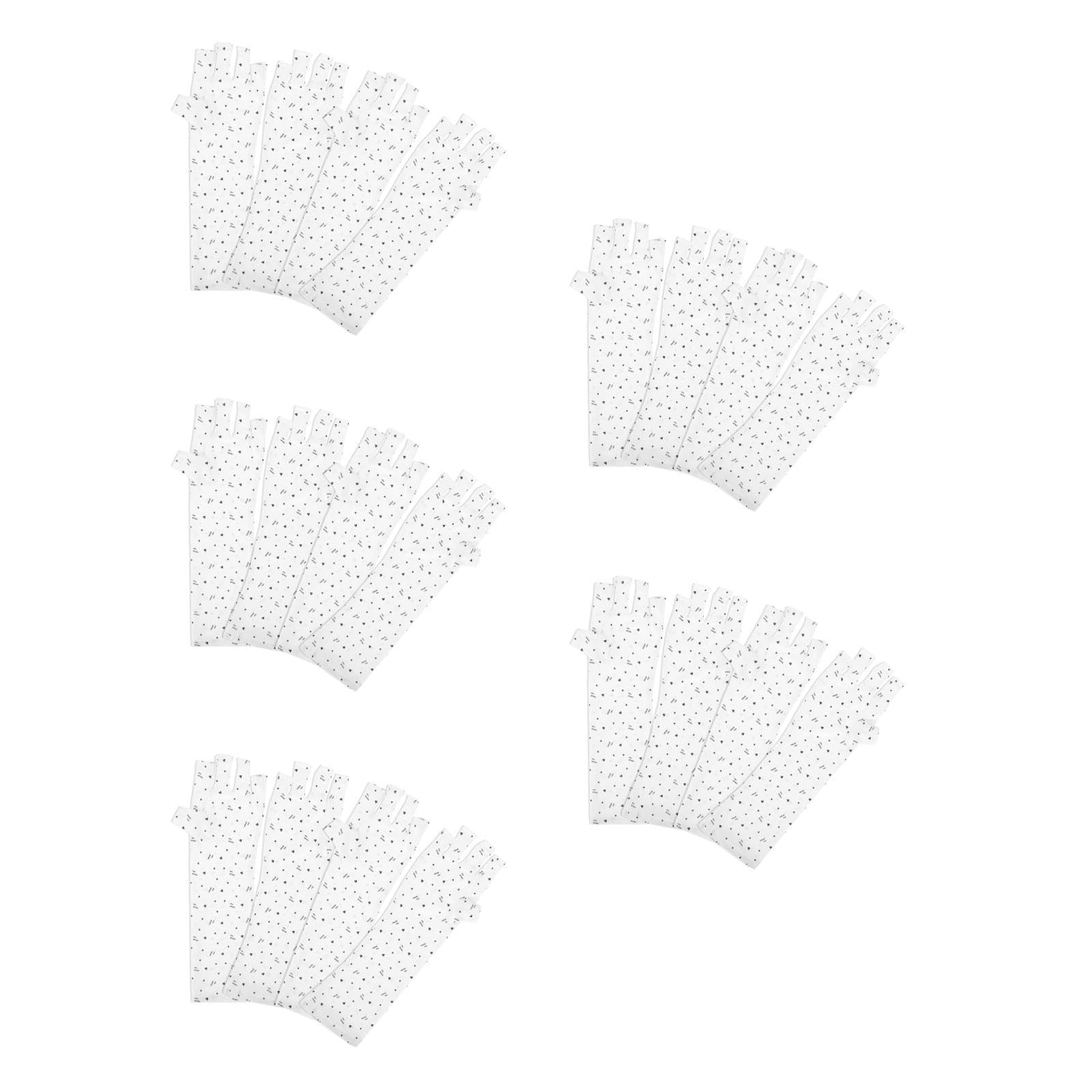10 Pares Guantes De Uñas Gel Constructor Uñas Luz Ultravioleta Perder Anti-ultravioleta Poliéster
