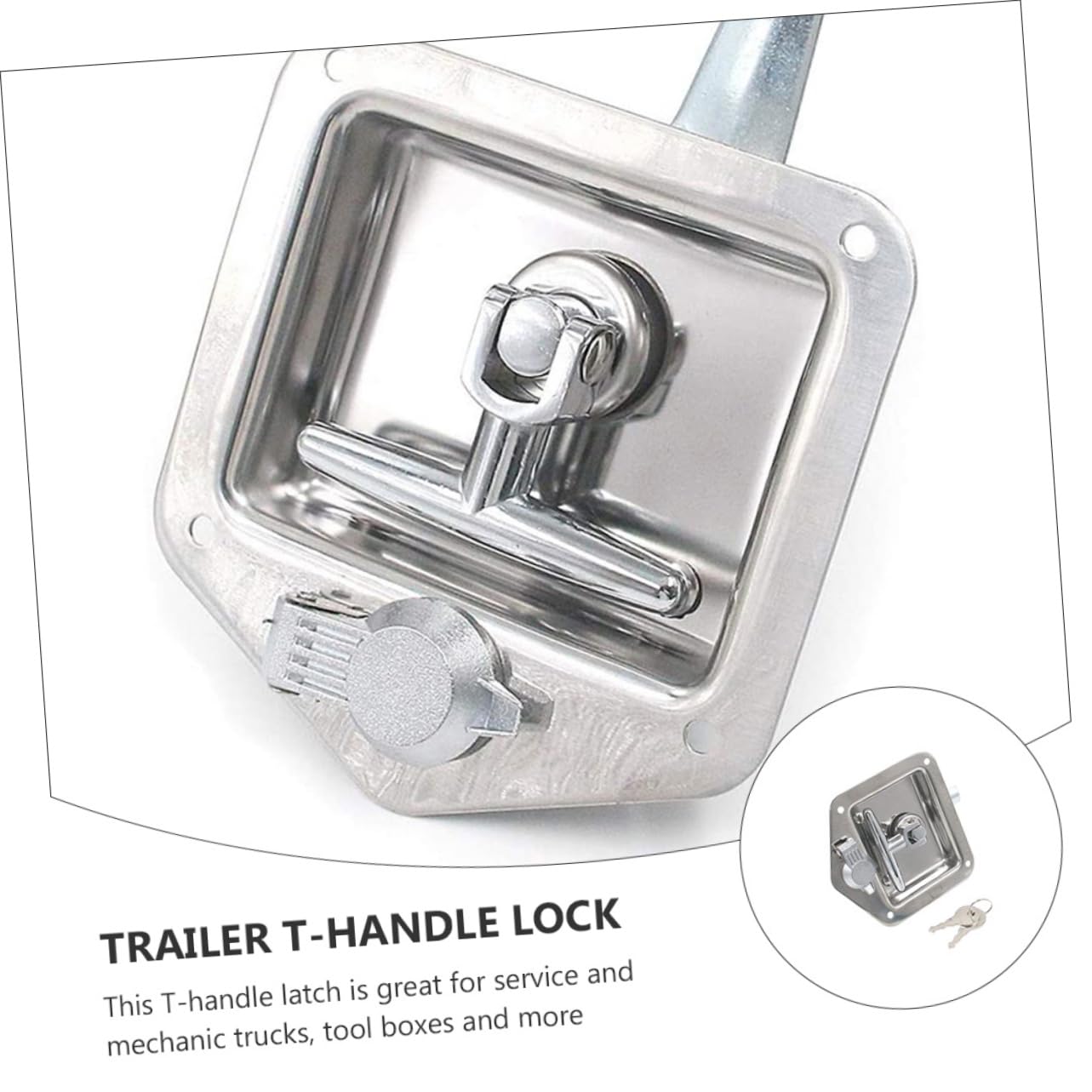Holibanna Serratura T Handle Acciaio Inox con Chiavi e Guarnizione Sicuro per Porta Camper Camion e Attrezzi Sostituzione Facile e Veloce