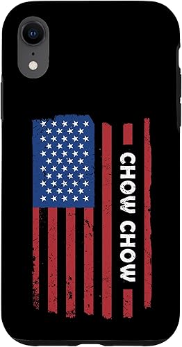 Miniatura 1 de iPhone XR Dog Chow Chow Us Flag Case