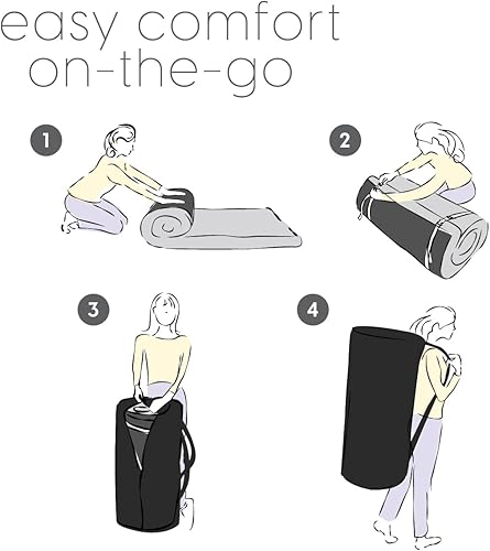 Miniatura 7 de Milliard Colchón de campamento, tapete enrollable de espuma viscoelástica portátil para viajes o hogar con funda lavable e impermeable + funda de