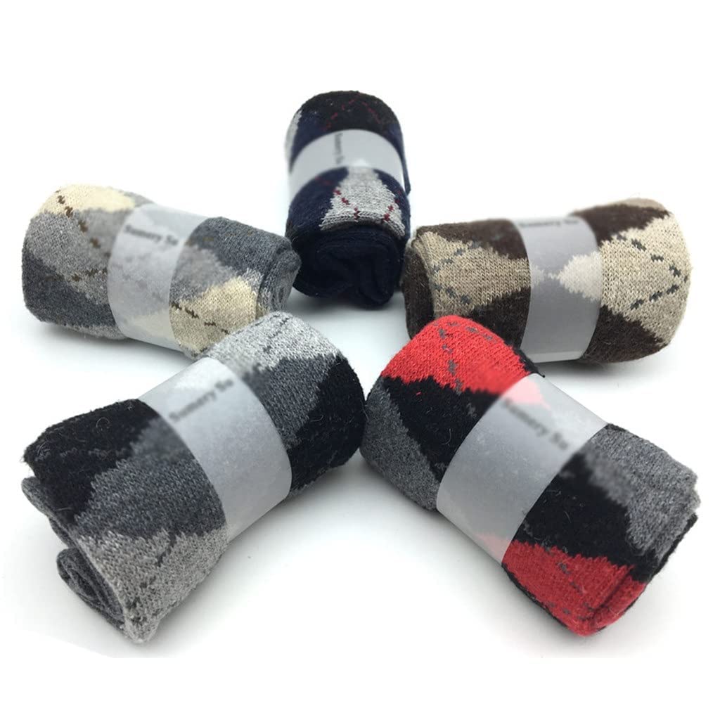 5 pares/lote de calcetines de lana para hombre y hombre, calcetines largos cómodos de cachemira, calcetines de regalo para hombre (color: talla A: talla única) (color: A, tamaño: talla única)