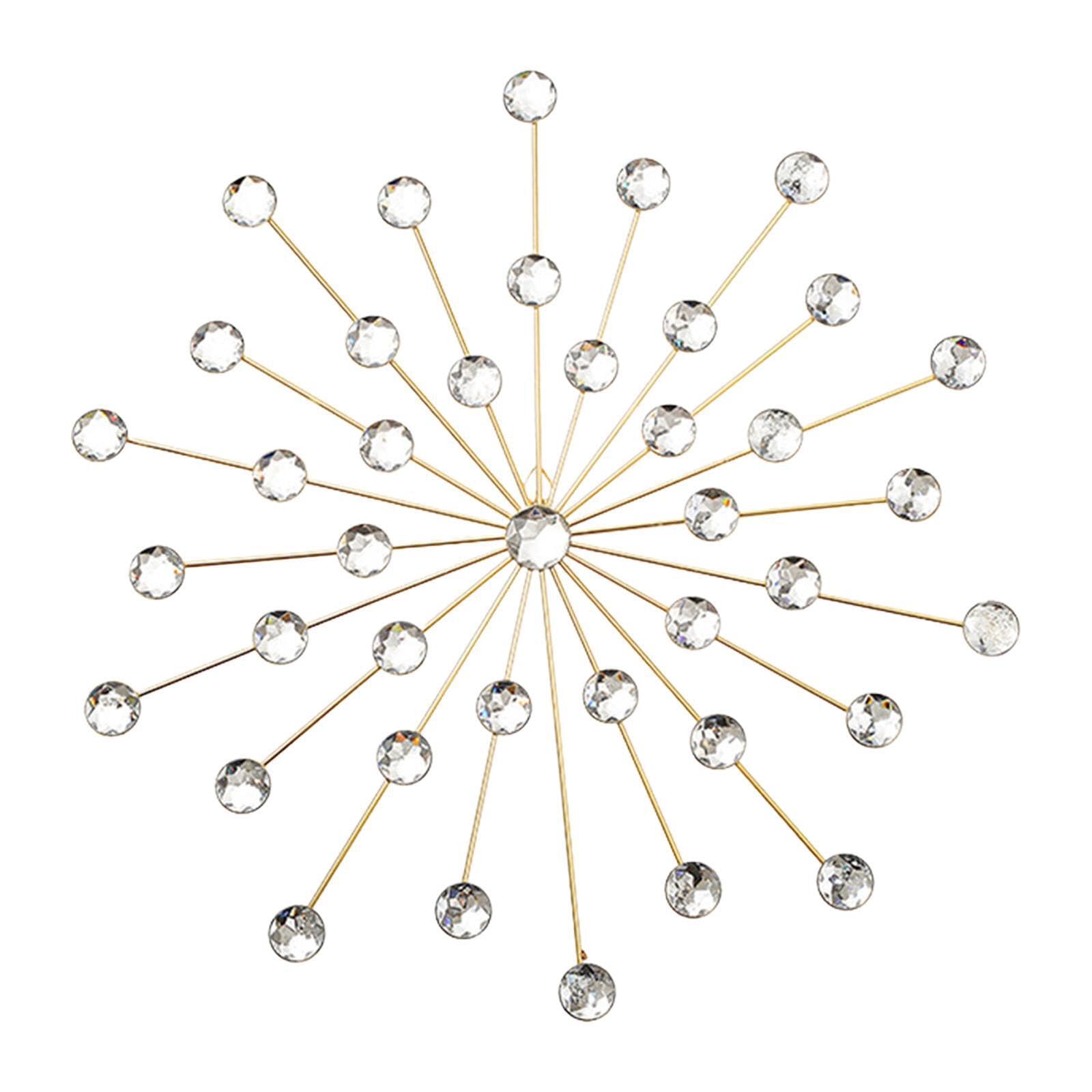 ALCXAZS Artistic Wall Decor Featuring Sparkling Rhinestones Transforms Spaces While Allowing Stylish Photography Experiences Sparkling Home Decorative, Gold White, Diameter 44.5cm
