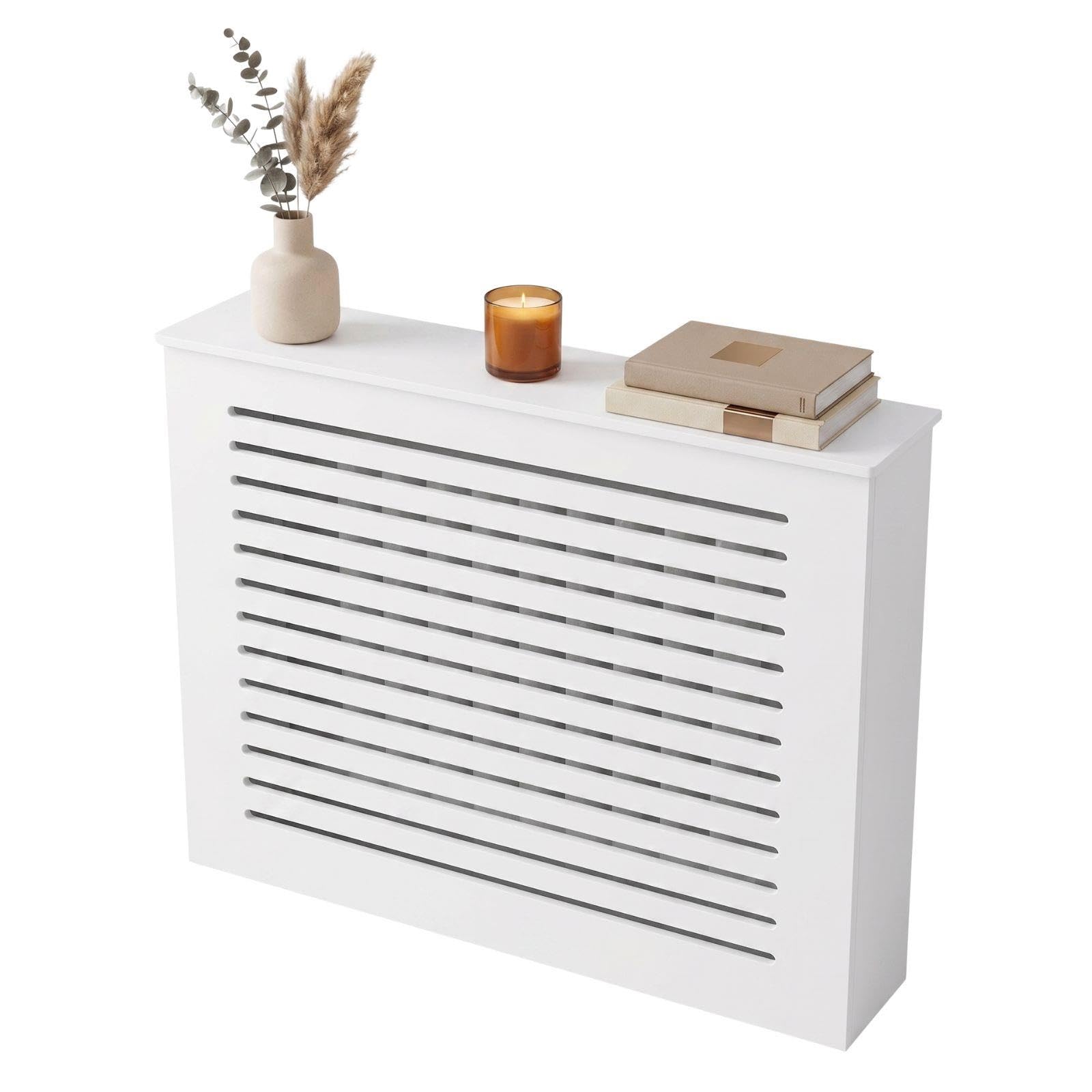 Cubierta de Radiador de Madera Plástica, Moderno Cubre Radiadores con Lamas