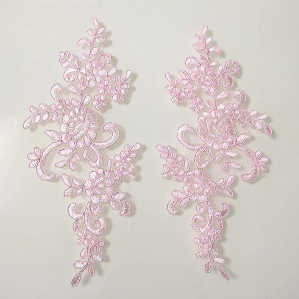2er Set 3D-Blumen-Stickerei-Applikationen – Zum Aufbügeln Oder Annähen, Für Kleidung & Deko (Rosarot)
