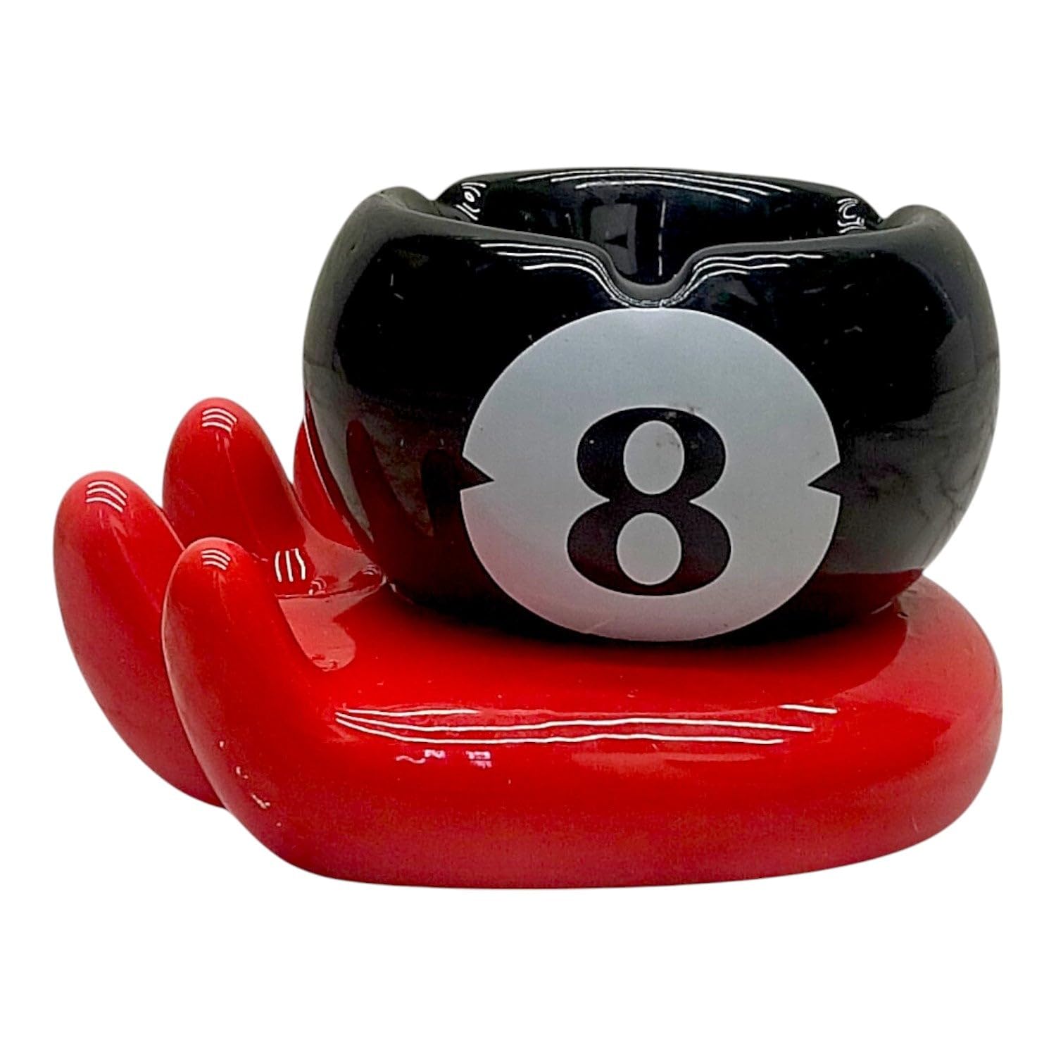 Groovy Ceramic Ashtray - Unique and Colorful Smoking Accessory with Retro Vibes - Funky Decor for Smokers and Collectors, Red/Black (10785)-image-18