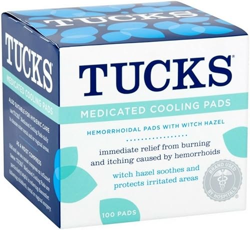 TUCKS Almohadillas de enfriamiento medicinales 100 cada uno (paquete de 10)