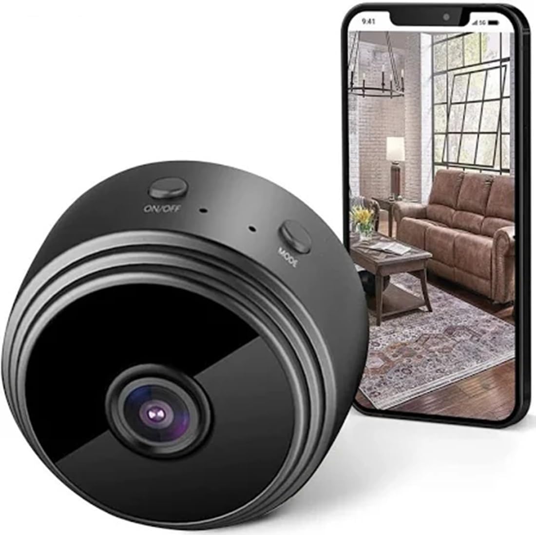 EYETECH Mini Wi-Fi Full HD 1080P Wireless Magnet Camera Motion Camera Audio and Video Live with Wireless Recorded Magnet Cam with Light Vision and Motion Detection (Magnet 1) (K-802)