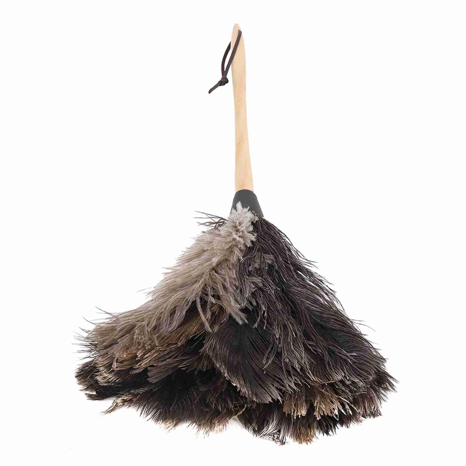 Raguso Brown Ostrich Feather Duster Set Non Electrostatic Fiber Duster Extendable Duster Washable With Wooden Handle Household