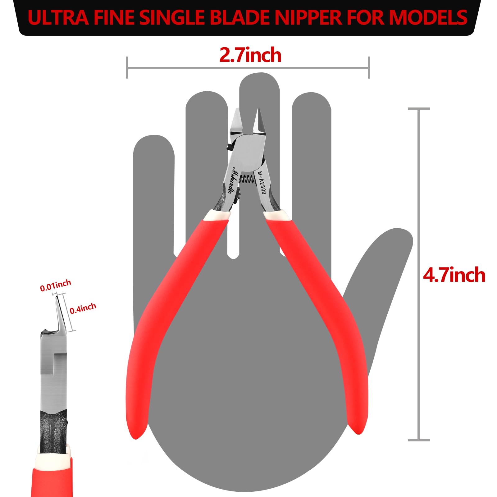 Tronchese per modellismo, tronchesi ultra sottili a lama singola, 12,2 cm, tronchesi per hobby, kit di modelli professionali per modellismo Gunpla in plastica, con copertura protettiva e