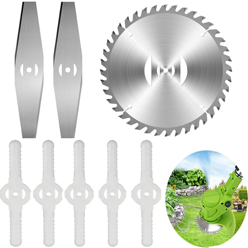 8PCS 6" Grass Cutter Replace Trimmer Blades, Suitable Cordless Grass Trimmer,Battery Operated Weedeater Attachments,Brush Cutter Trimmer Head,Steel Blade for Cutting Grass Weeds, Underbrush, Thorns