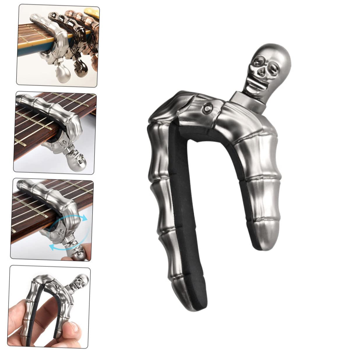 ibasenice 2St Gitarre Kapodaster Ukulele Clip-On-Tuner Bassgitarren Bassknopf gitarren capo gitarren-kapodaster -Design Kapodaster praktischer Sandhi-Clip Zinklegierung
