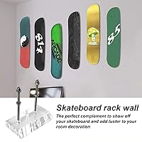 Vista 5 de Soporte para monopatín, 2 piezas, soporte de pared para monopatines, exhibición y almacenamiento