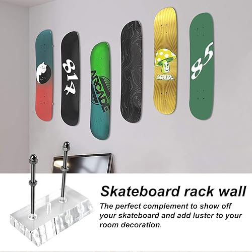Miniatura 5 de Soporte para monopatín, 2 piezas, soporte de pared para monopatines, exhibición y almacenamiento
