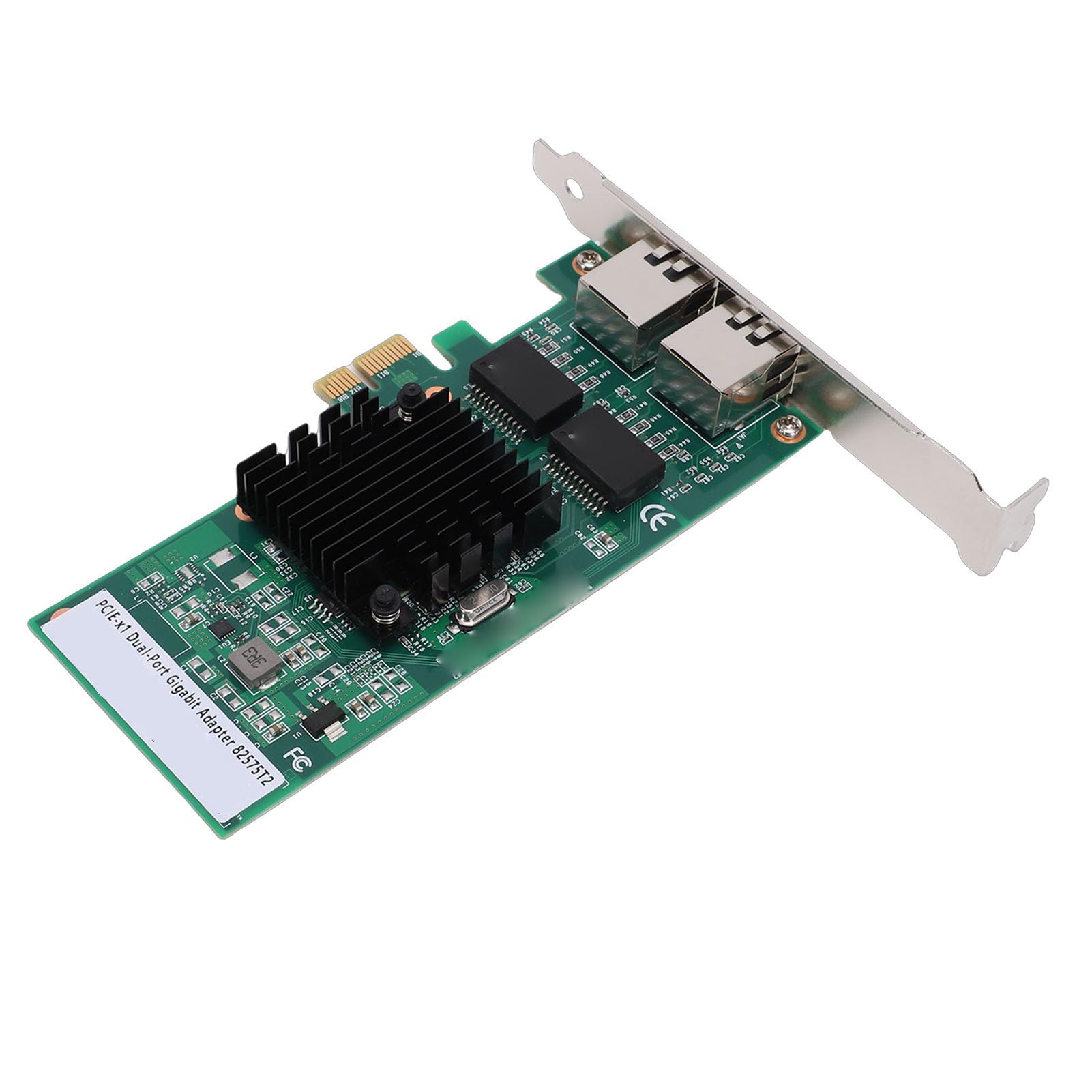 Aramox Scheda di Rete PCIe Adattatore di Rete PCI Express Doppio RJ45 con Chipset 82575 10 100 1000Mbps PCIe 2.0 X1 a Basso Profilo per Server 11 PC