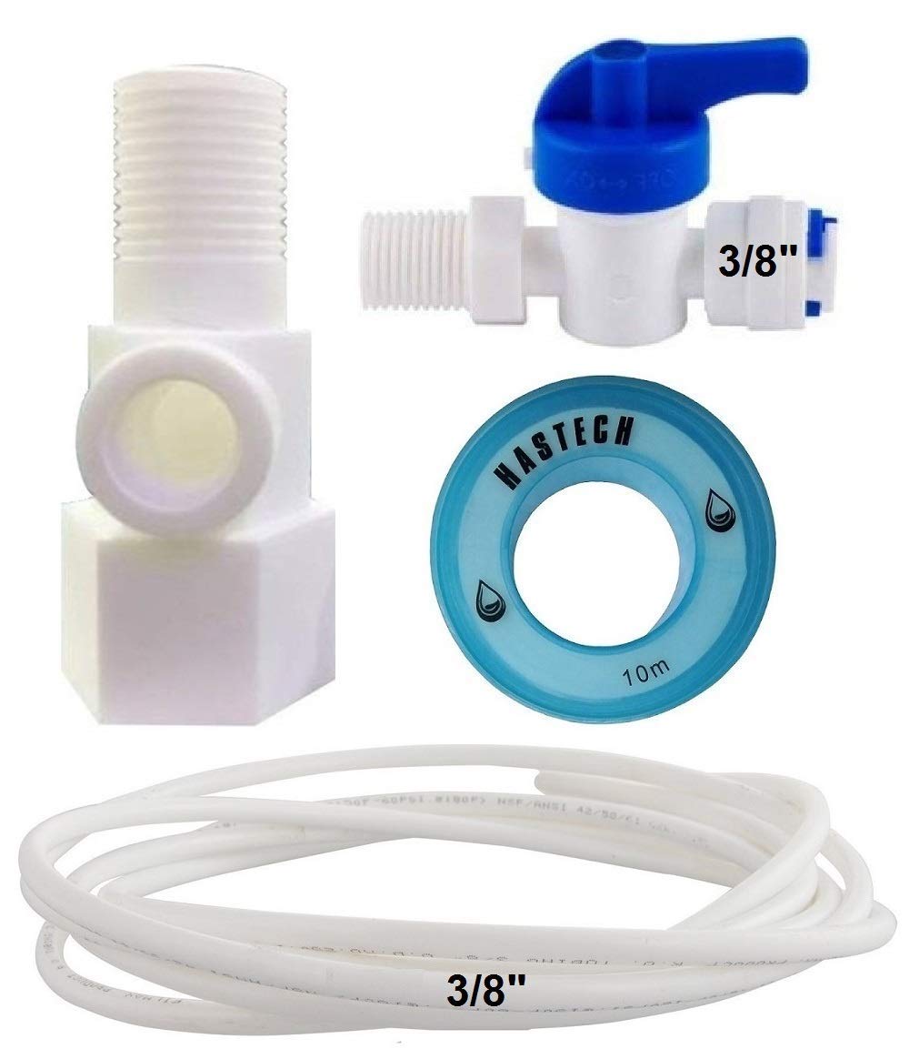 KRPLUS Plastic Inlet Valve Connector with Coupling 3/8" Size On/Off + Teflon Tape + 3 Meter 3/8" Pipe For Ro/Uv/Water Filter Purifier (Pack Of 4), White-image-25