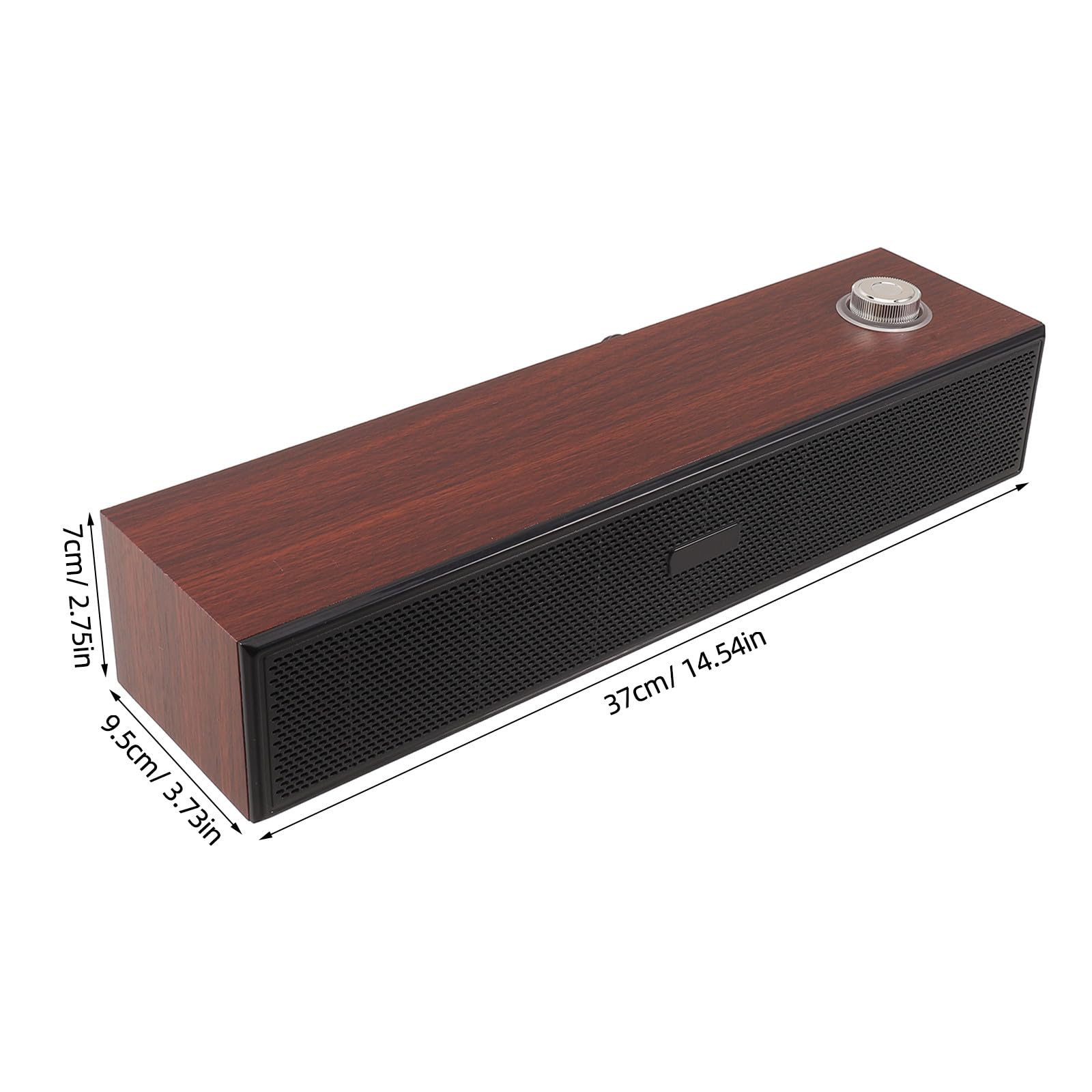 INOOMP Altavoz de Barra de Madera Marrón 14, 6 Pulgadas USB