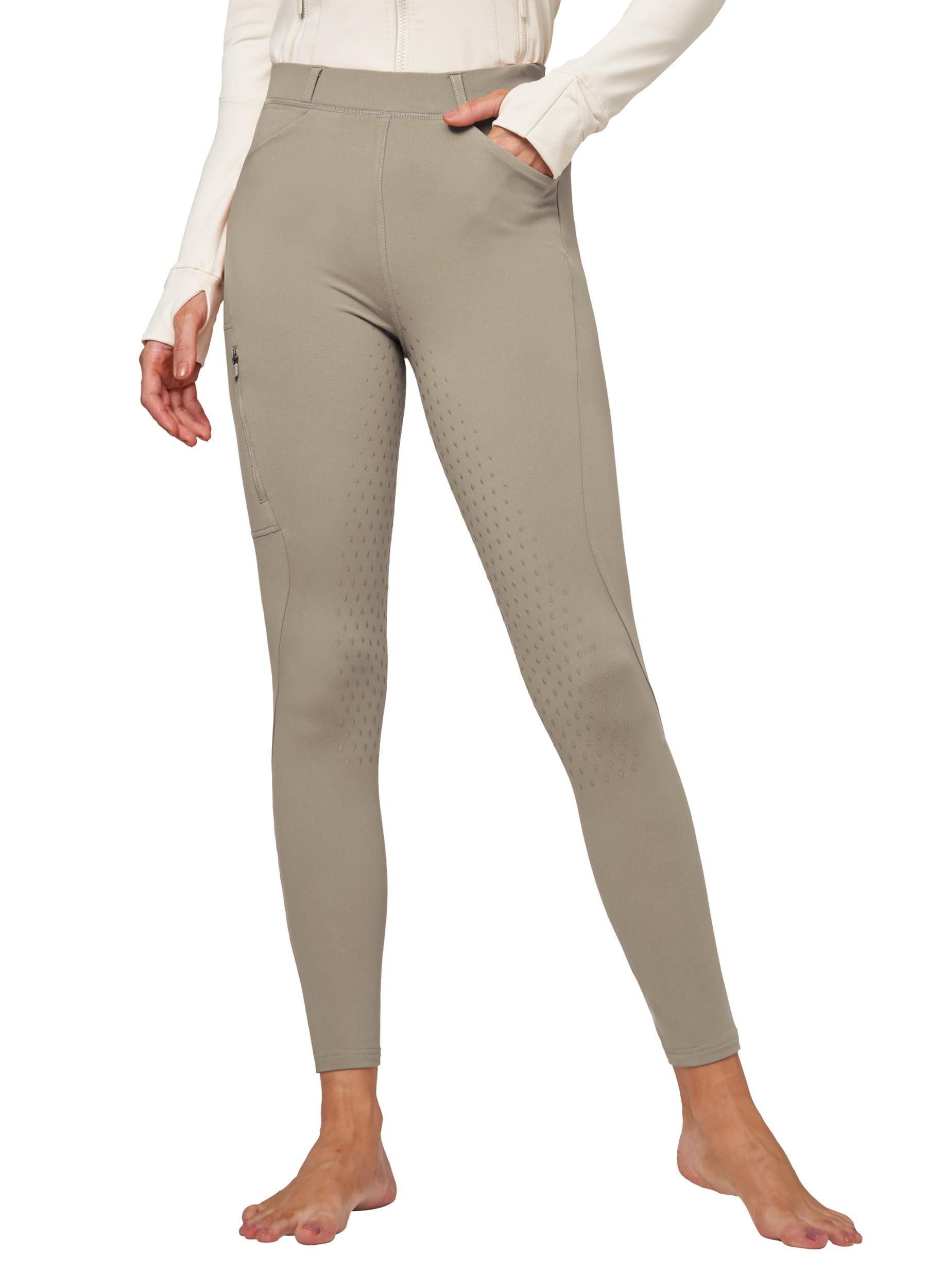 Willit Pantalones de equitación de forro polar para mujer, pantalones de equitación, mallas térmicas ecuestres