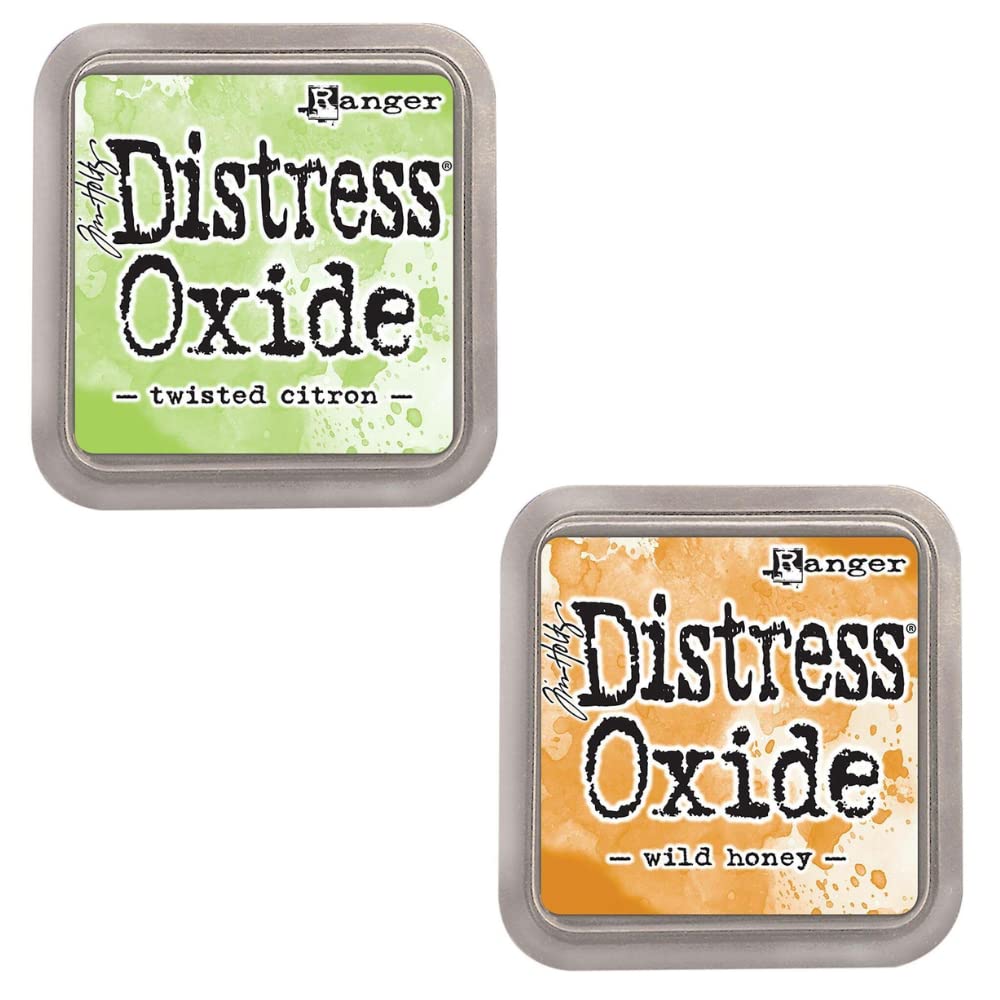 Kit 12 inchiostri Distress Oxide Ranger | effetto opaco | progettati da Tim Holtz | dimensioni ca. 7,6 x 7,6