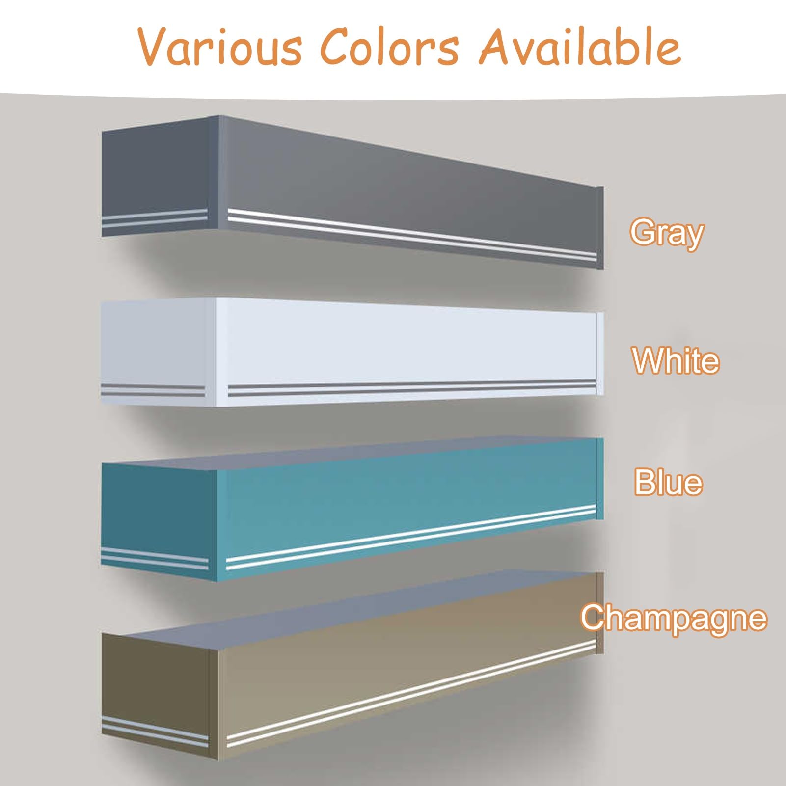 Generisch Verdunkelungsgardinen-Aufbewahrungsbox mit Doppelschienen, Wand-Blenden, dekorative Aluminium-Fensterblende, Weiß, 100 cm (3,3 Fuß) – Elegante Einrichtungslösung
