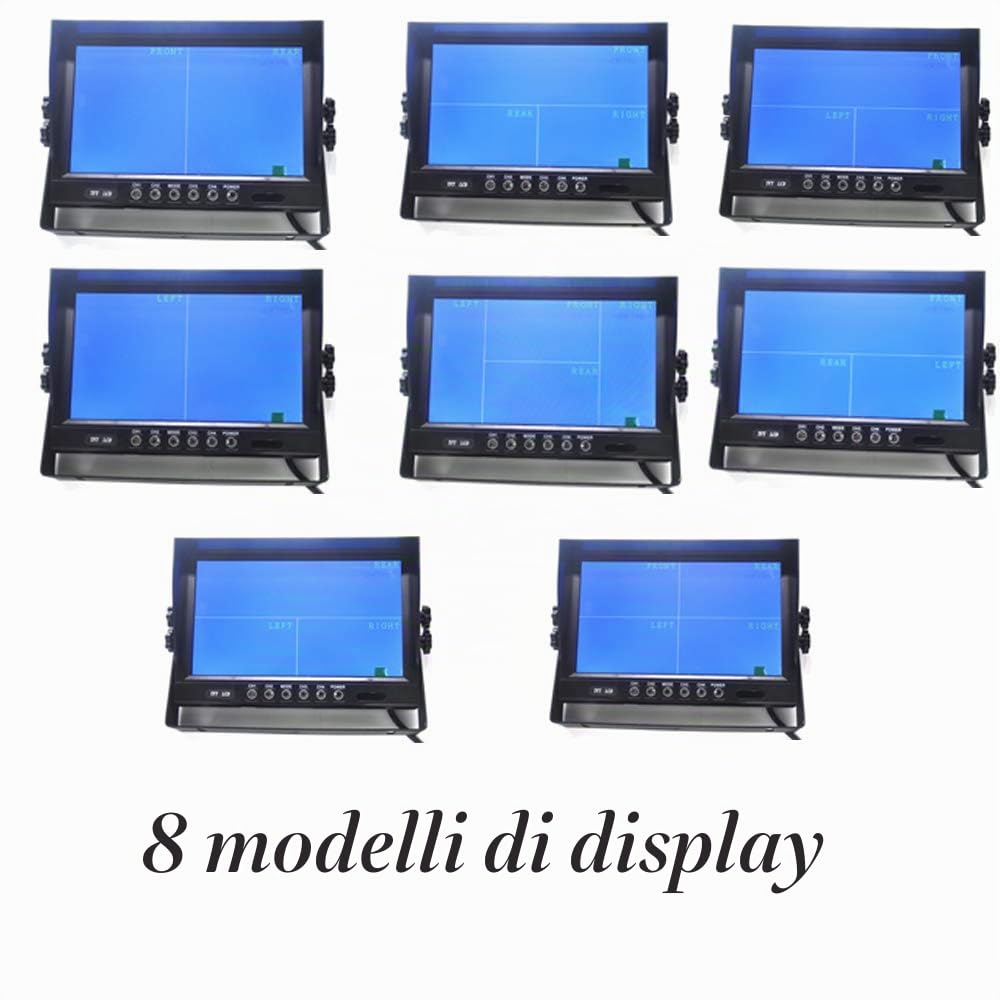 800480HD - Schermo LCD TFT da 9" per auto, 4 canali 4 pin, ingresso video, resistente agli urti, 12 V-24 V, 800480HD