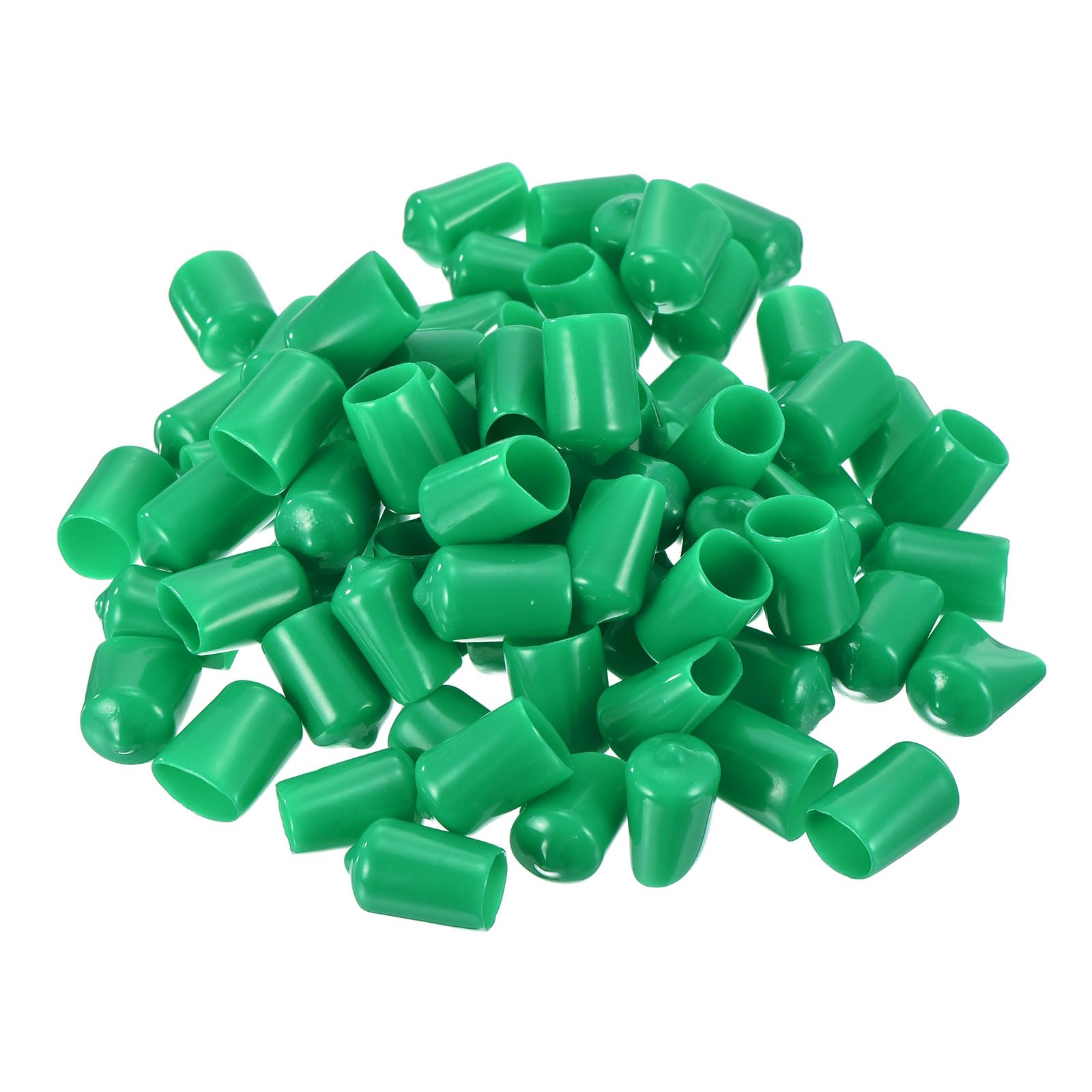 uxcell 100pcs Rubber End Caps 14.5mm ID Vinyl Cap Cover Screw Protectors Dark Green