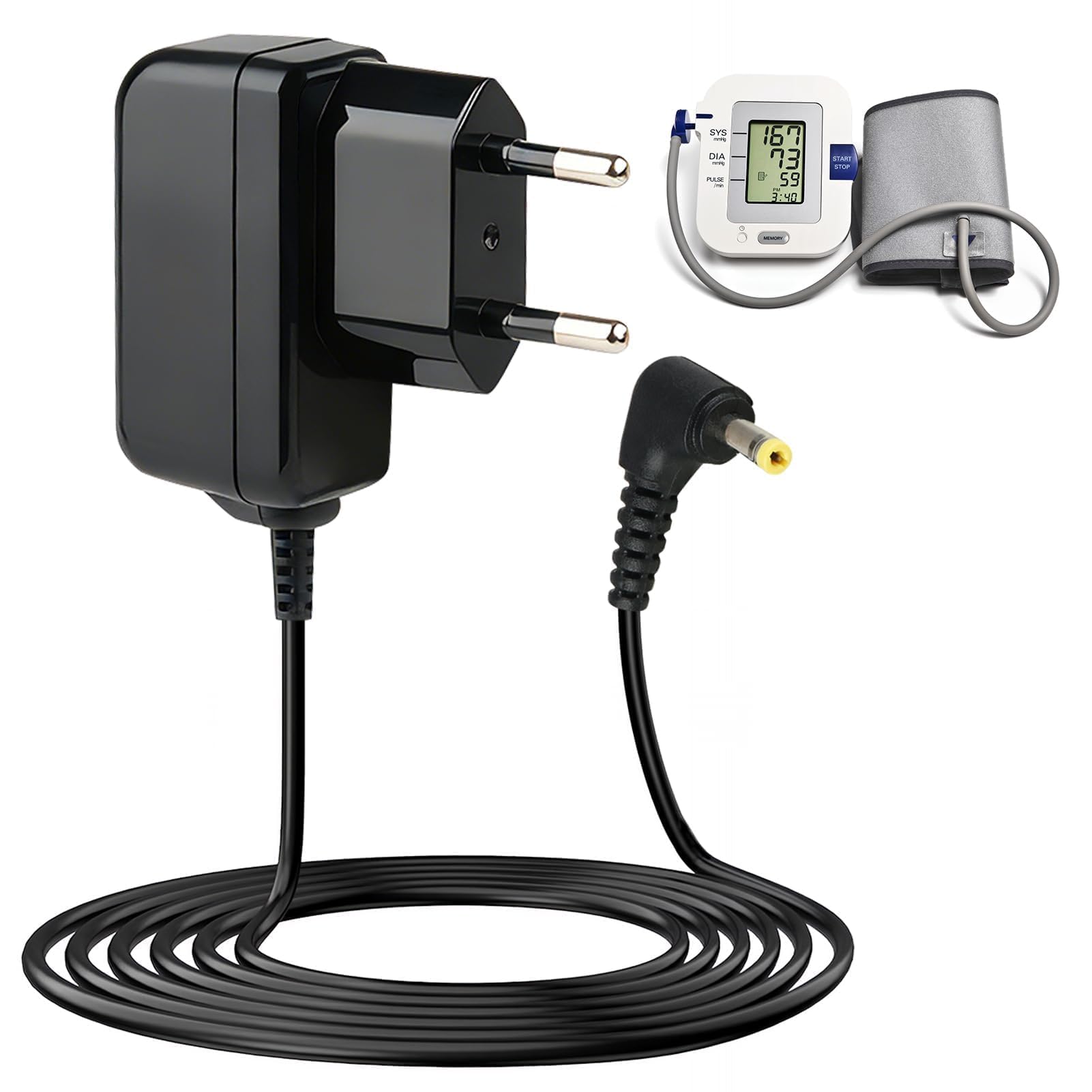 6 V Nzasilacz 6 V ?adowarka ci?nieniomierz do Omron HHP-CM01 M2 M3 M4 M6 M7 M2 Basic, M3 Comfort, M7 Intelli IT, X2 X3 X4 X6, X2 Basic, X7 Smart Power Adapter do Omron