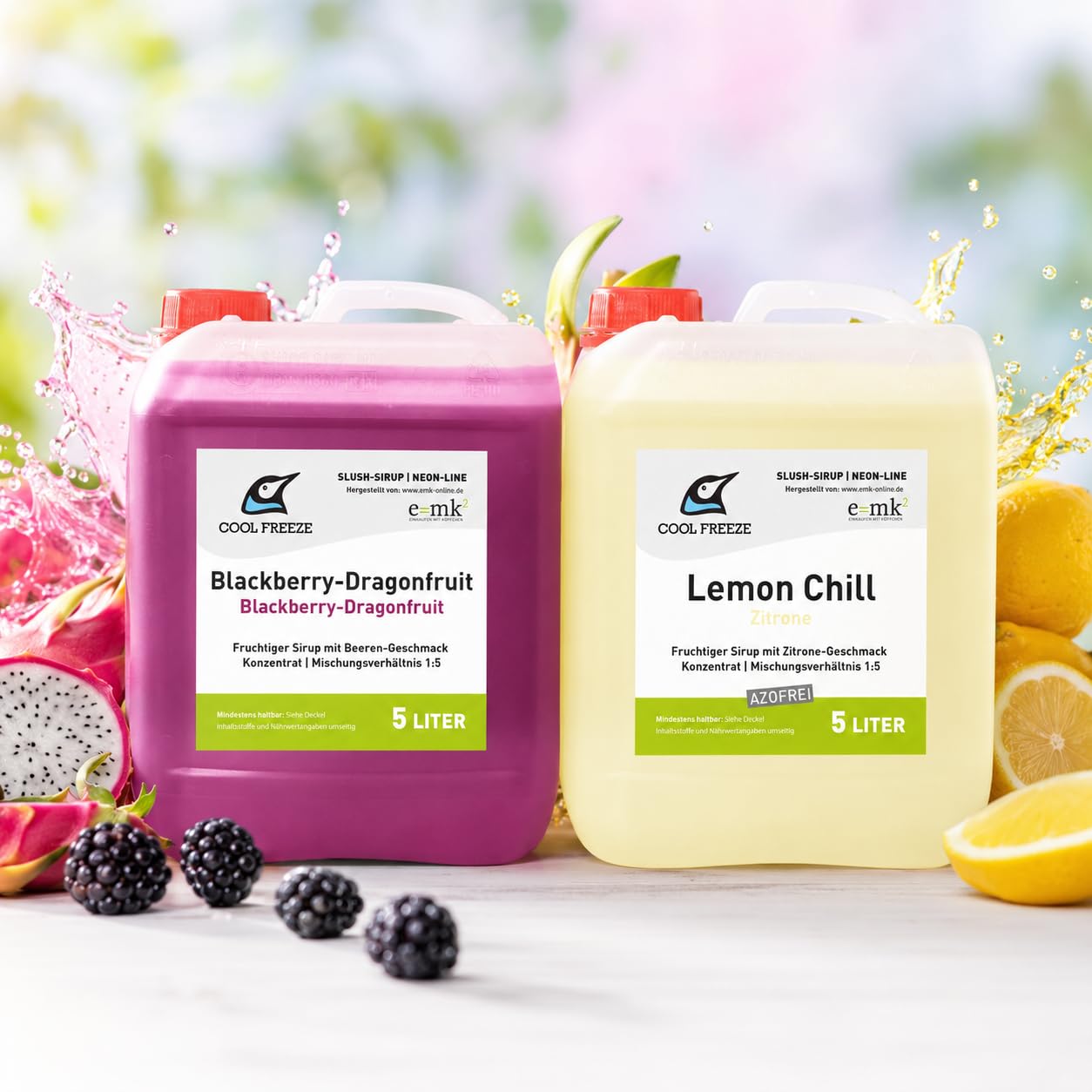 2 er Set Slush Eis Sirup | Drachenfrucht und Zitrone | glycerin- und alkoholfrei
