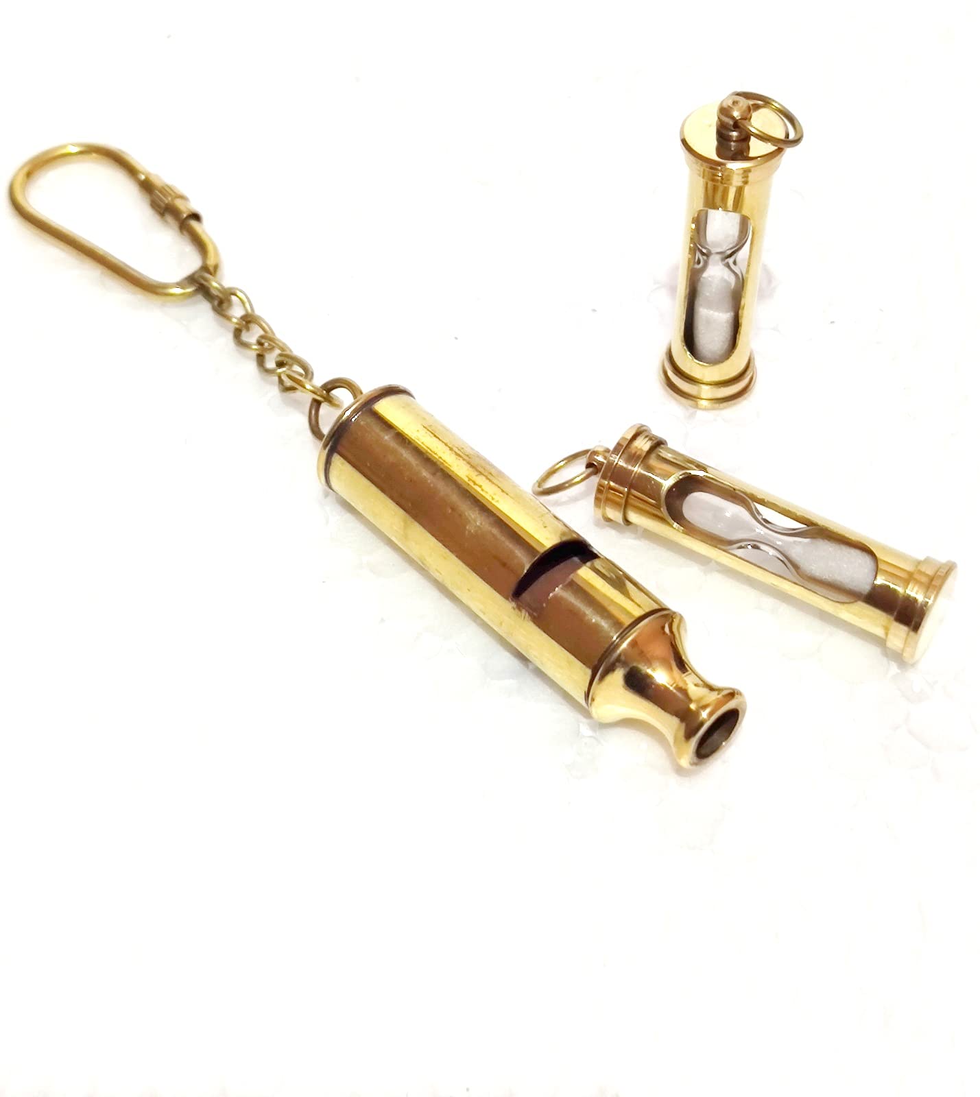 Porte-clés Sablier Nautique Fabriqué à La Main En Laiton Massif Antique