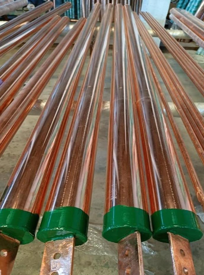 Image of Copper Bonded Earthing Electrode 1M 58 mm Diameter 1 M Long Copper Bonded Rod is Filled with Back Fill Compounds (BFC) Compatible for Up to 5 KW of Load Capacity | CB Earthing Rod