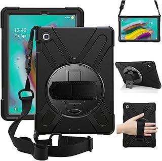 Galaxy Tab S5e Case 2019, zenrich SM-T720/T725/T727 Heavy Duty Shockproof Rugged Case with Rotatable Stand Hand Strap and Shoulder Belt for Samsung Galaxy Tab S5e 10.5 inch 2019 Tablet-Black