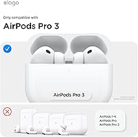 Vista 2 de elago Funda transparente compatible con AirPods Pro 3 Funda transparente - Cordón incluido, correa incluida, reducción de amarilleo, a prueba
