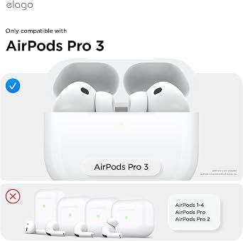 elago Clear Case Compatible with AirPods Pro 3 Case Clear Cover - Lanyard Included, Strap Included, Reduced Yellowing, Shockproof, Full Protection, Soft TPU (Lovely Pink)