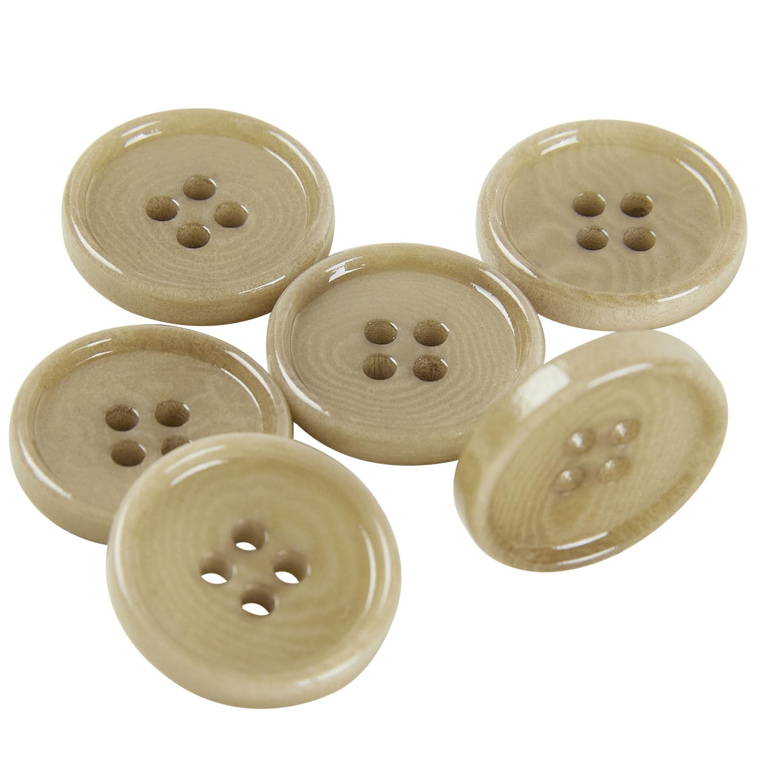 Boutons de pull taupe 15 mm 4 trous Oeko-TEX mercerie tricot