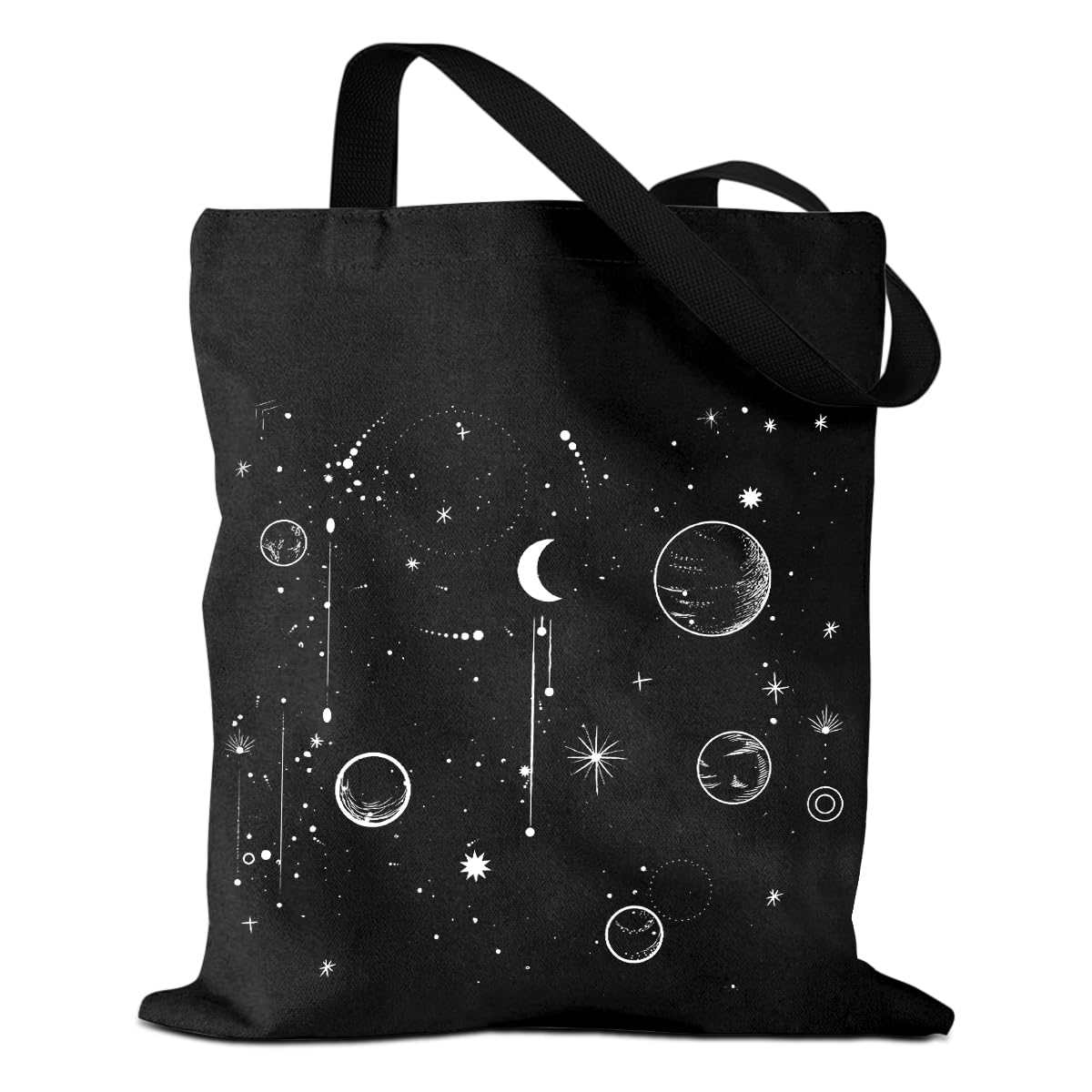 Mystic Sun and Moon Tote Bag Cottagecore Reusable Grocery Bags Sea Animals Western Cat Lover Gifts Weekender Bag