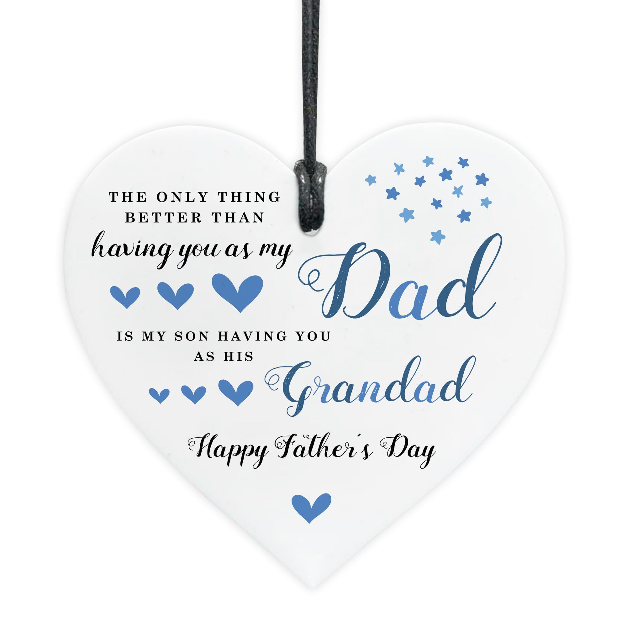 Red Ocean Dad and Grandad Gift For Fathers Day White Hanging Heart Gift For Dad From Son Daughter Happy Father's Day Gifts Him