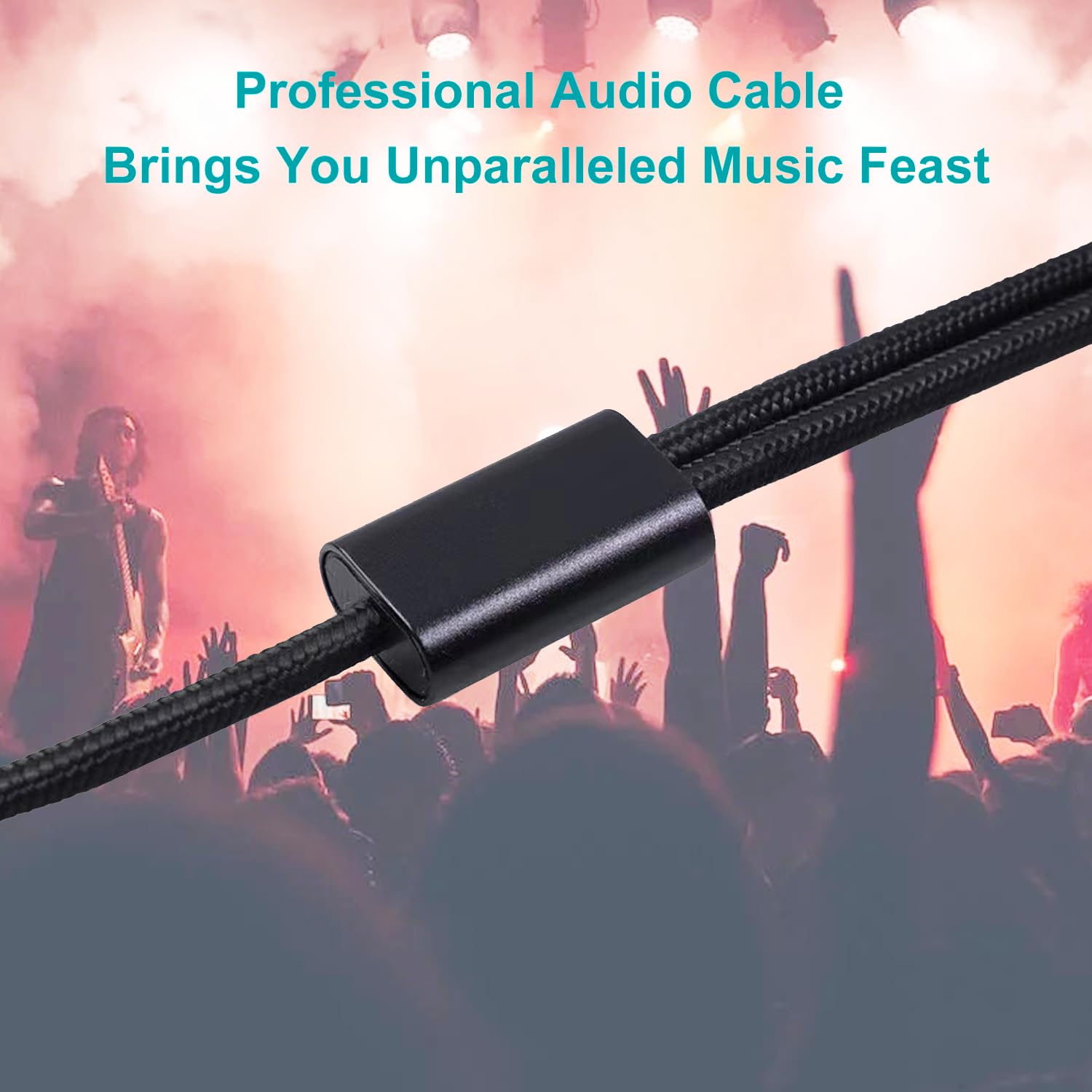 Adaptador dual de 3,5 mm a 1/4 de 1/8 a 6,35 mm TS mono cable de audio estéreo divisor en Y compatible con iPhone, iPod, tarjeta de sonido de computadora, auriculares, altavoz, sistema estéreo