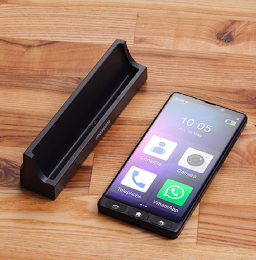 Smartphone para Personas Mayores MAXCOM MS601 + Pulsera SOS Bluetooth FW735, Móvil 4G con Whatsapp, Iconos Grandes, Botón SOS, Base de Carga, Volumen Alto + Pulsera Emergencia con Aviso y Ubicación