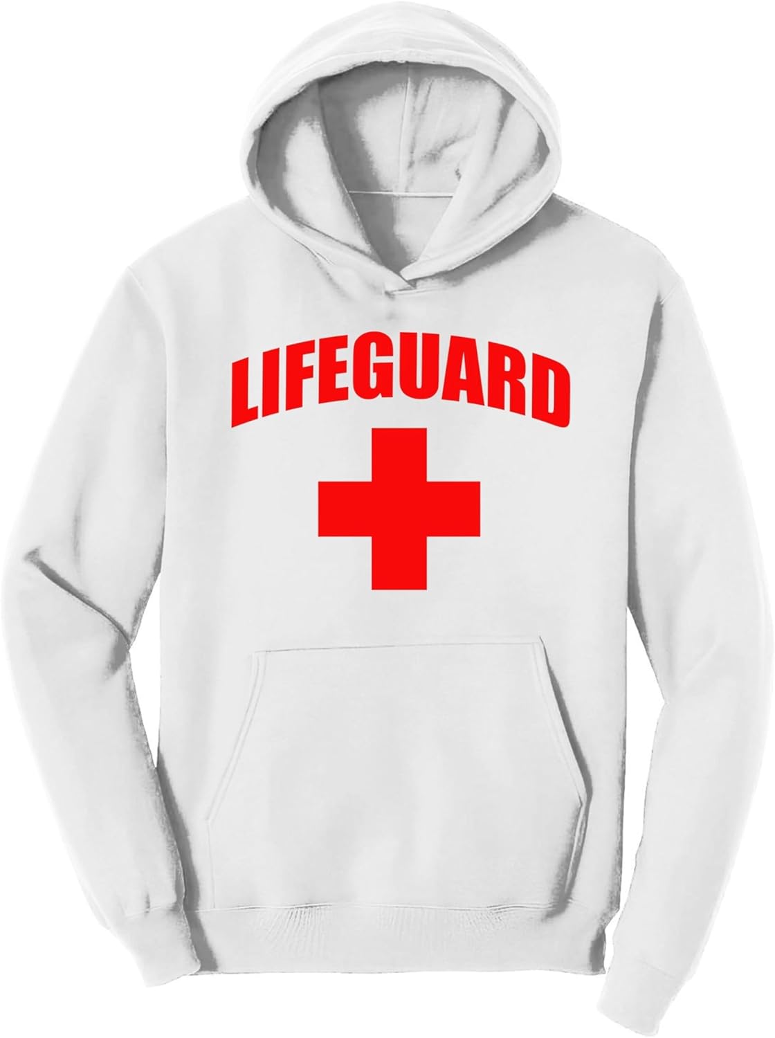 Lifeguard - White and Red Lifeguarding Crew Neck Plain Shirt Unisex Uniform Costume Shirts for Men Women