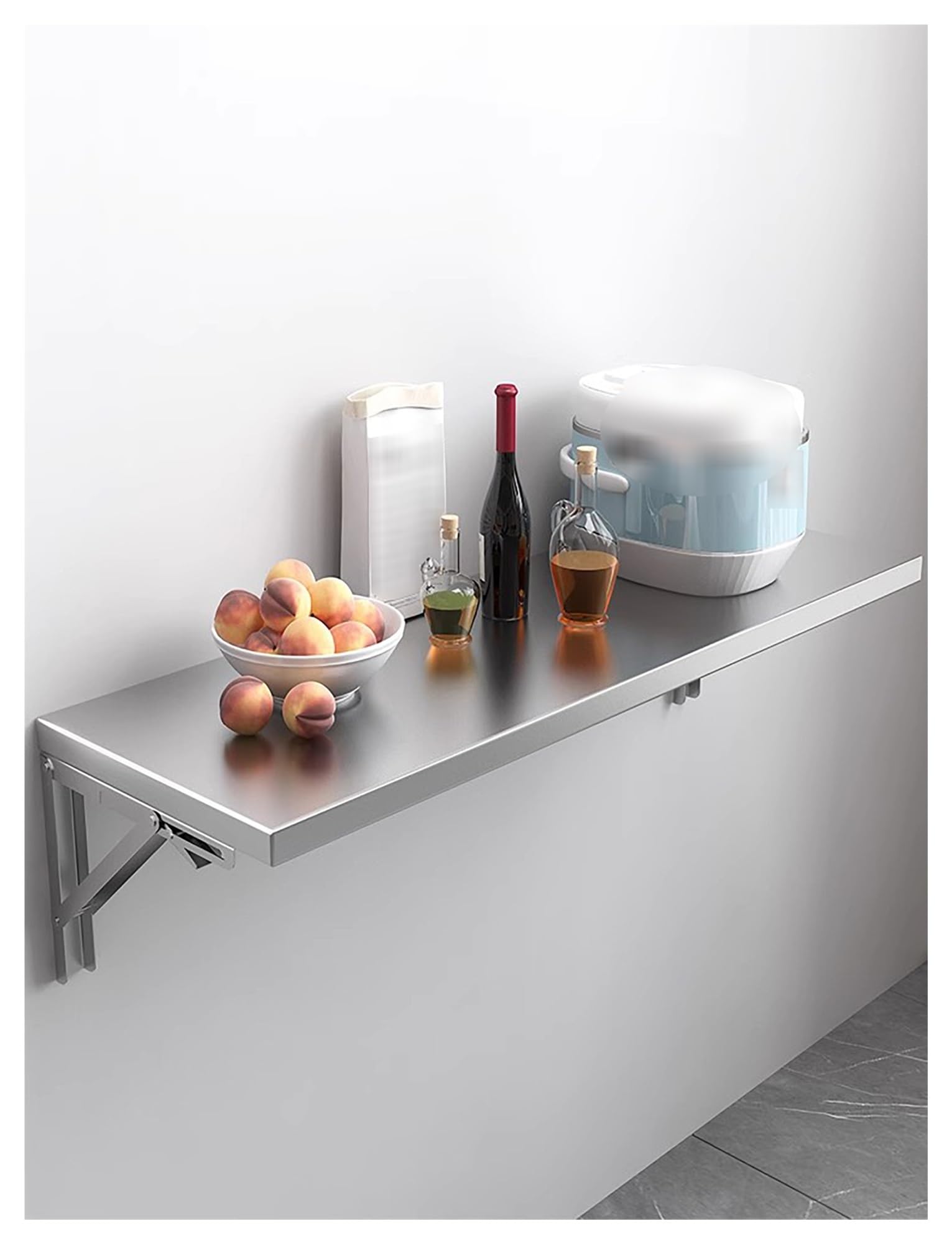Étagère murale flottante pliable pour résoudre le manque de place en buanderie