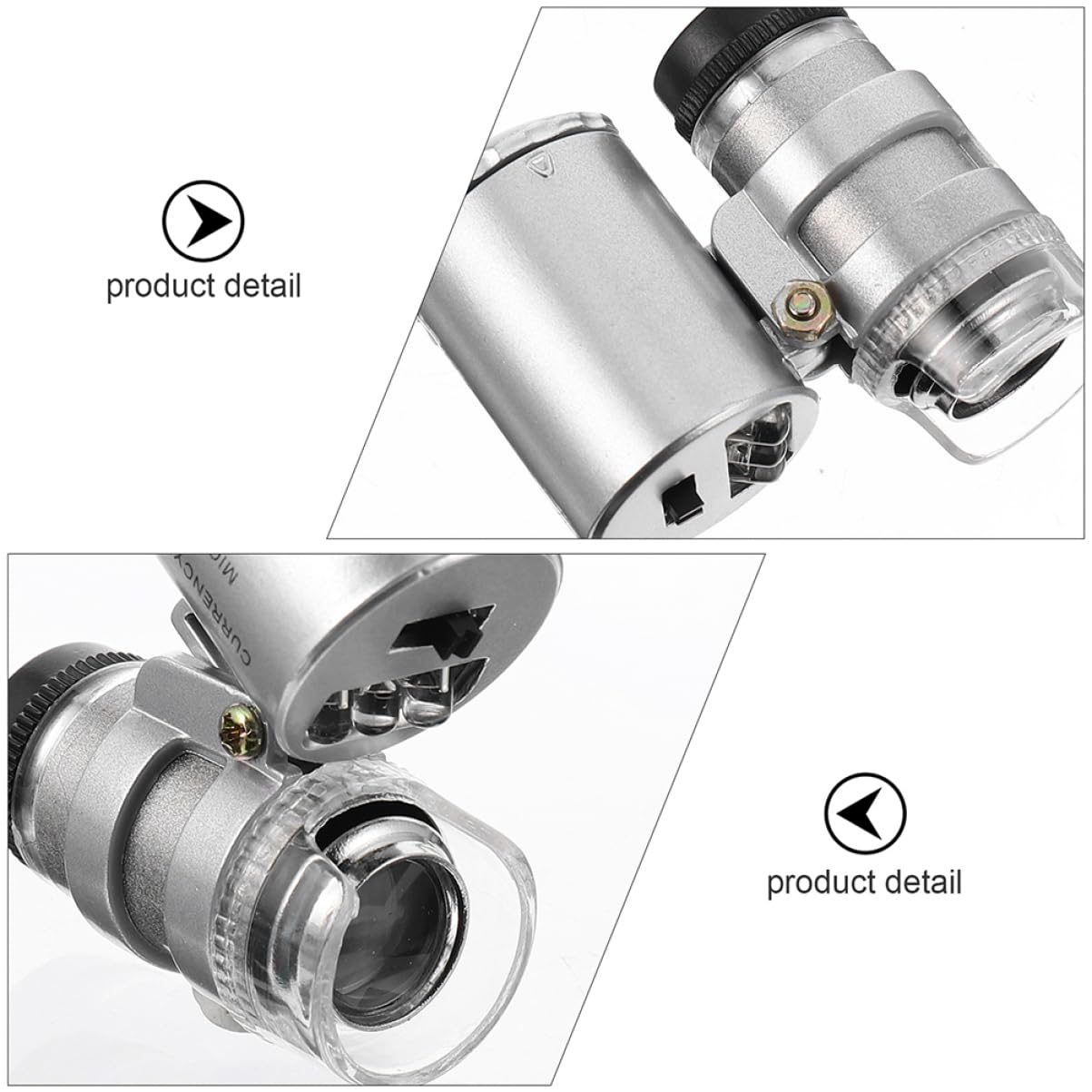 DOITOOL 2 Set Microscopio Mini Portatile con Luce LED Set per Gioielli E Rilevamento Monete Compatto E Facile da Trasportare Ottima visibilità Scuri 2 Pezzi * 2