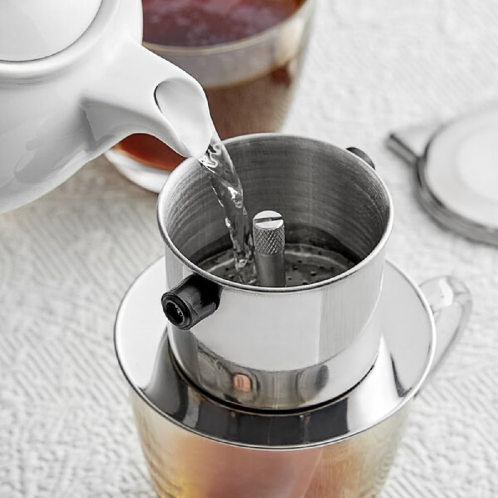 TrueCraftware- Stainless Steel Single Cup Coffee Brewer Infuser Filter- Vietnamese Coffee Maker Coffee Dripper Coffee Maker Home Kitchen Restaurants