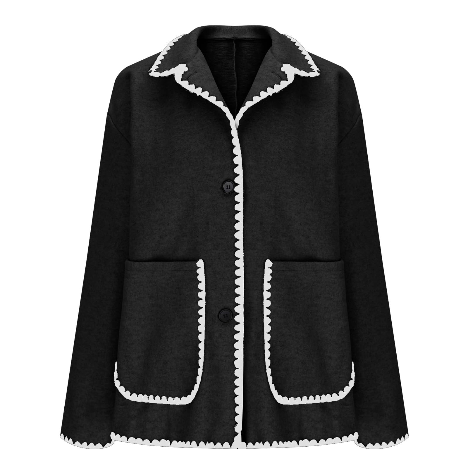 Wool Blend Tweed Blazers for Women Business Casual Knit Blazer Jacket for Women Color Block Fall Winter Clothes