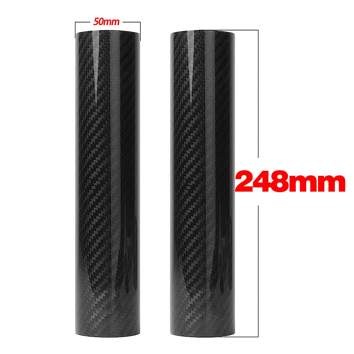 Pokrywa widelca motocyklowego Pasuje do Kawasaki Suzuki Honda Yamaha Husq&varna Osłona przedniego widelca z włókna węglowego(248MM)