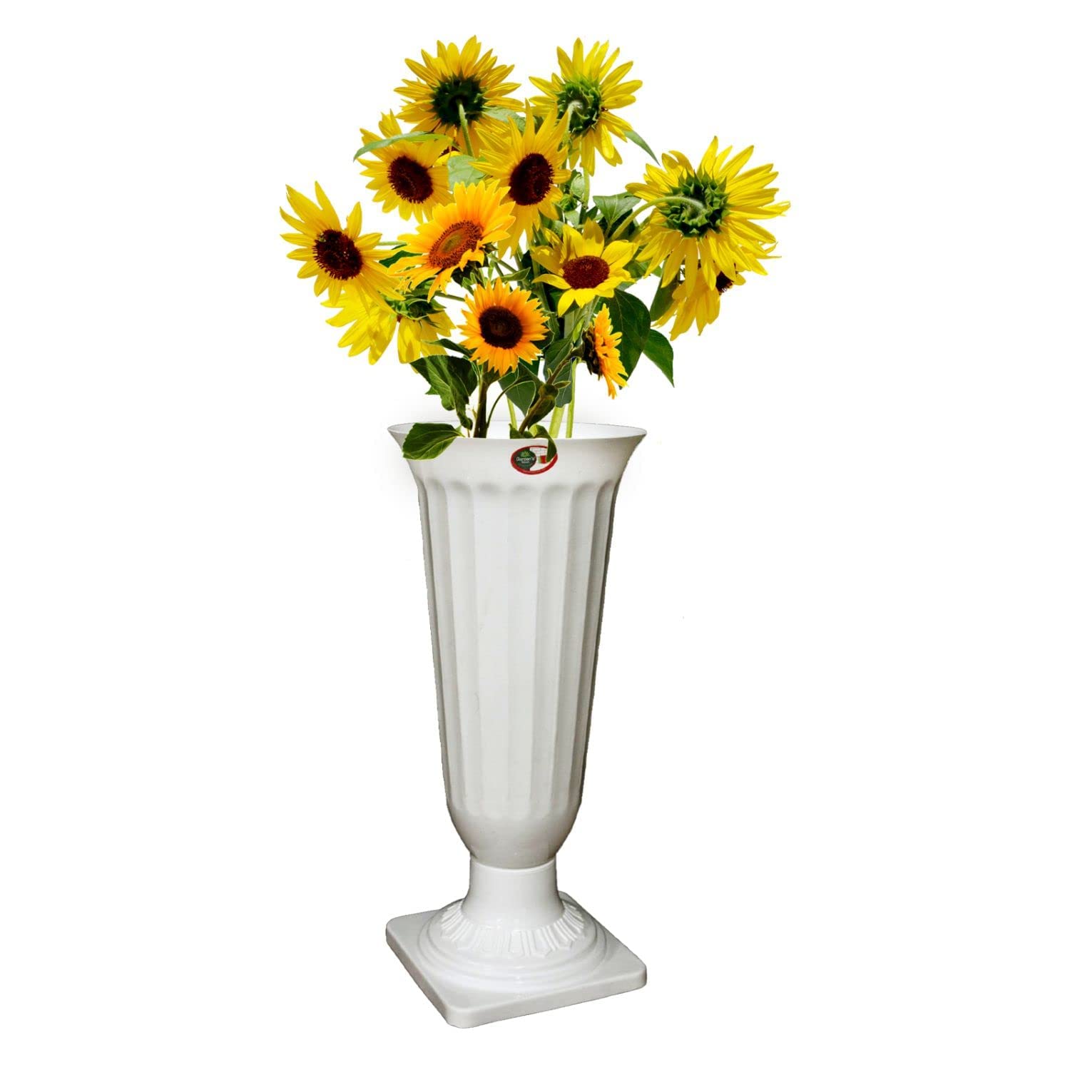 Amazon Brand - Umi Decorative Round Shape 17Inch(43.18cm) Indoor & Outdoor White Design Cool Finishing Long Frooti Plastic Flower Pot for Home/Office/Table/Gift Purpose - Set of 1 (B0C6FDMLBV) Amazon Price History, Amazon Price Tracker